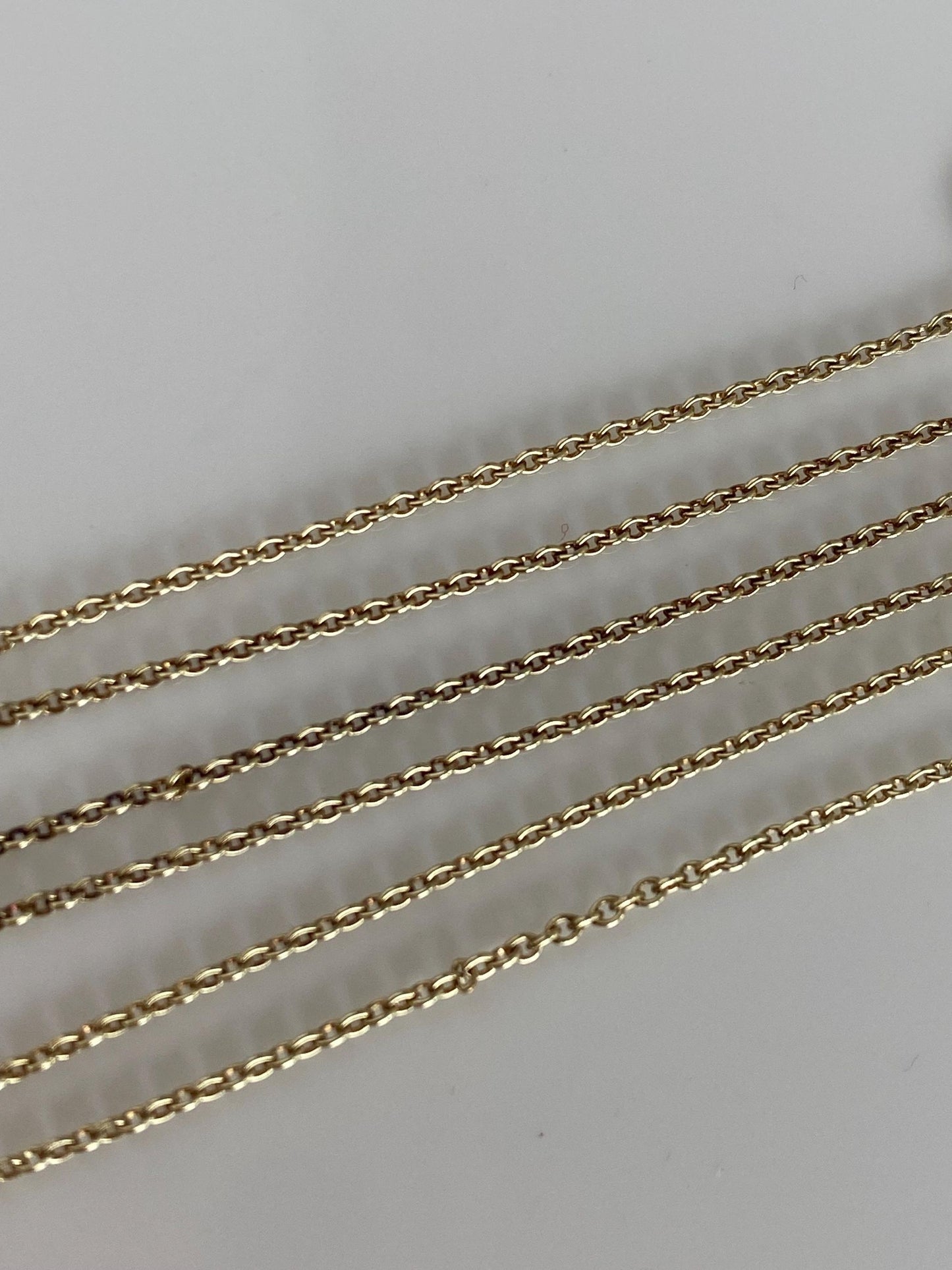 Vintage Solid 14k Yellow Gold Tight Rolo Chain Necklace - 16 inches