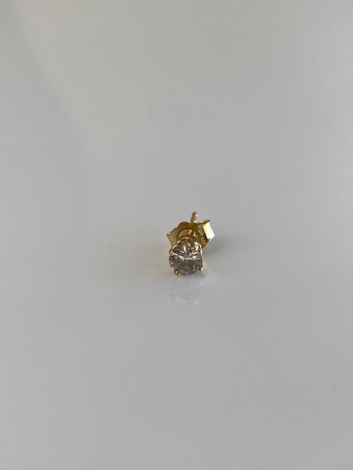 Vintage Solid 14k Yellow Gold SINGLE Diamond Stud Earring