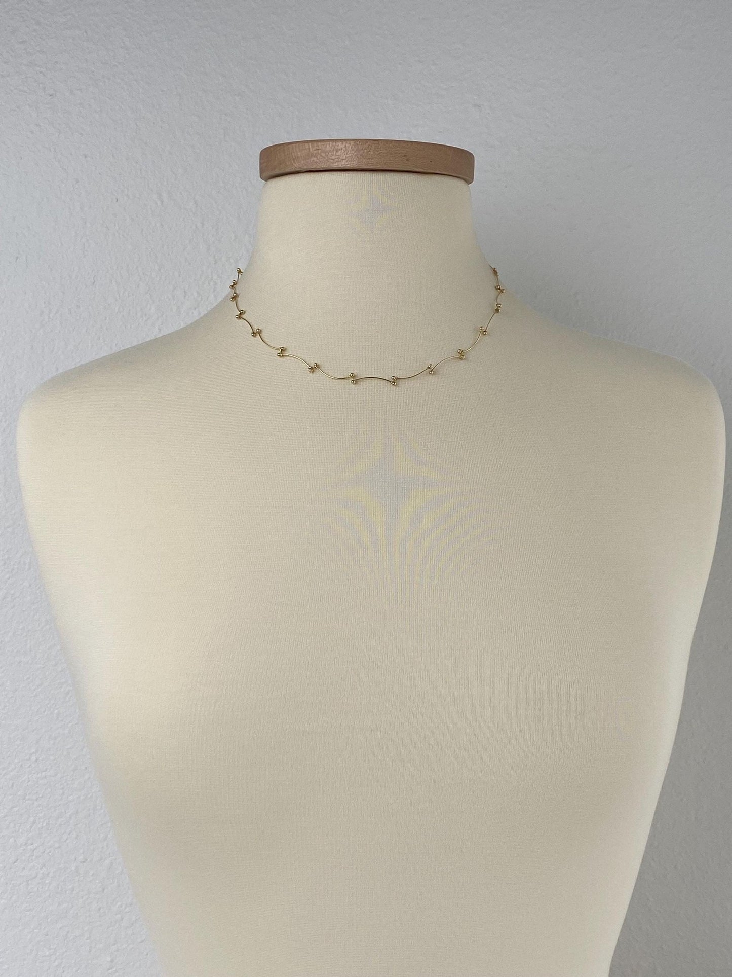 Vintage Solid 14k Yellow Gold Fancy Link Ball Chain Necklace - 17.75 inches