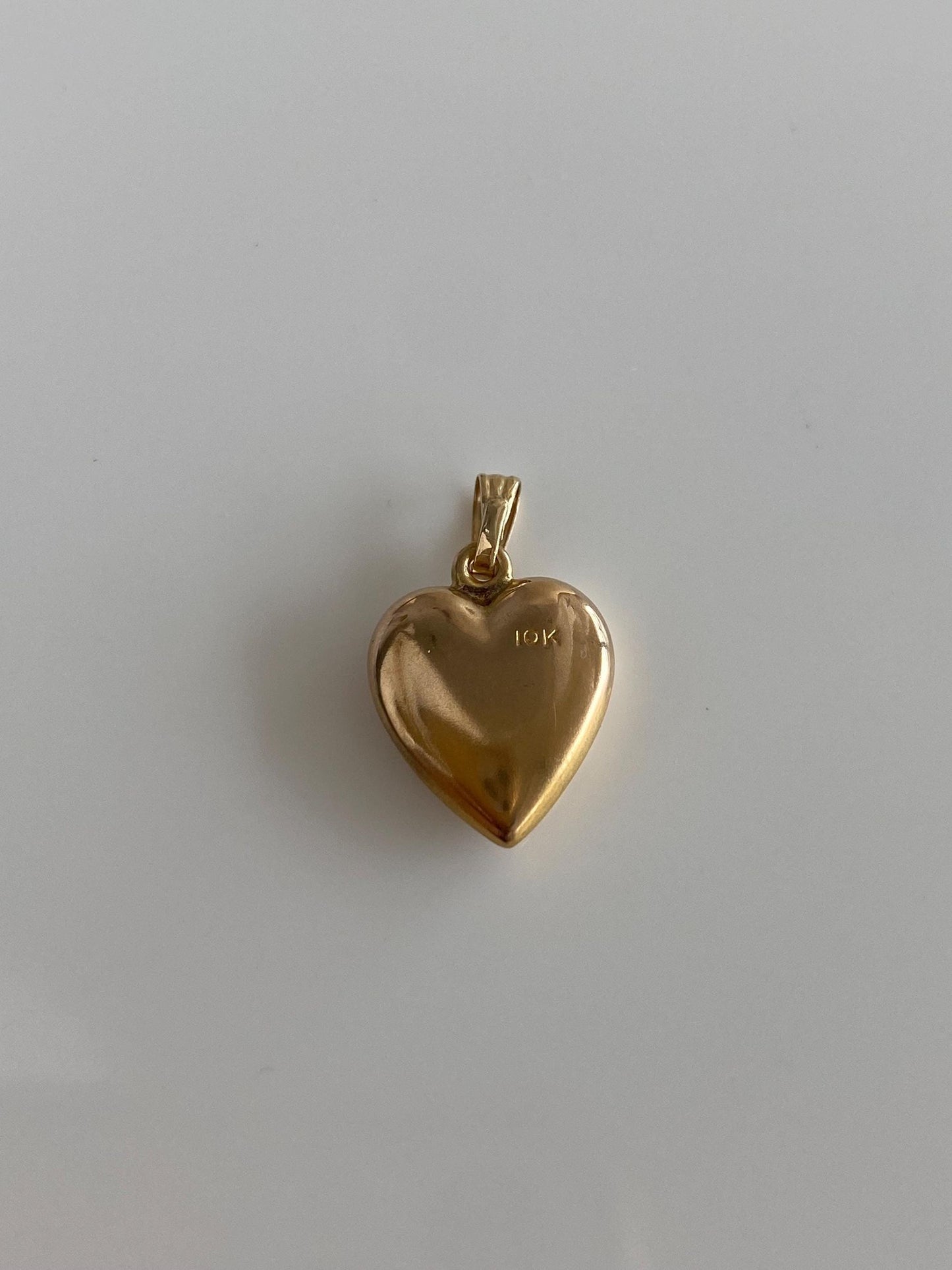 Vintage 10k Rosey Gold Initial 'B' Engraved Puffy Heart Charm