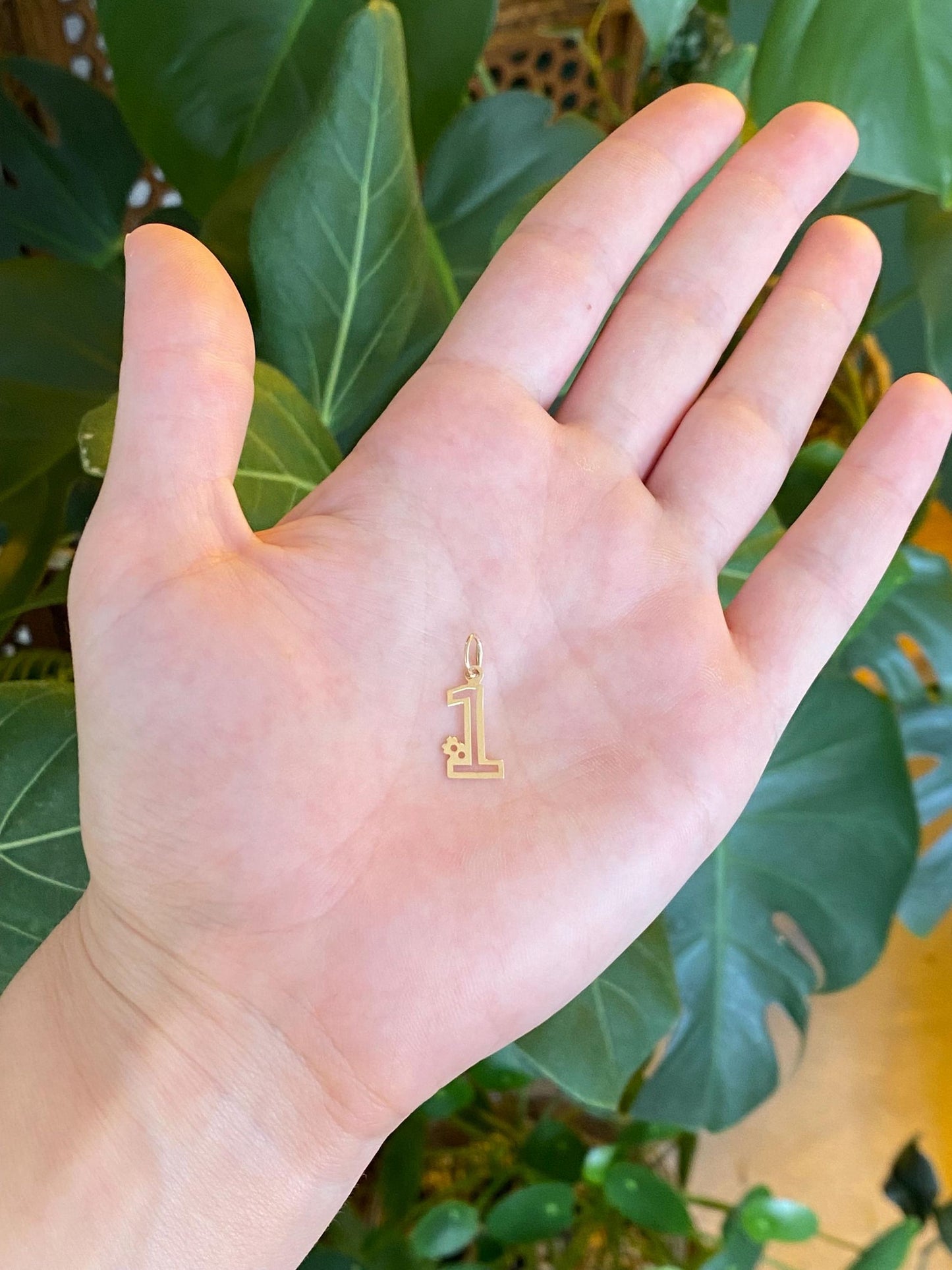 Vintage Solid 14k Yellow Gold #1 Charm