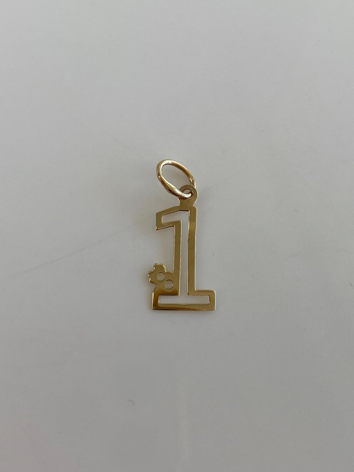 Vintage Solid 14k Yellow Gold #1 Charm