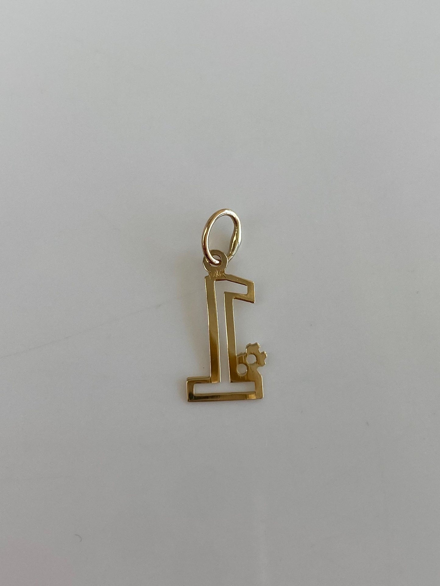 Vintage Solid 14k Yellow Gold #1 Charm