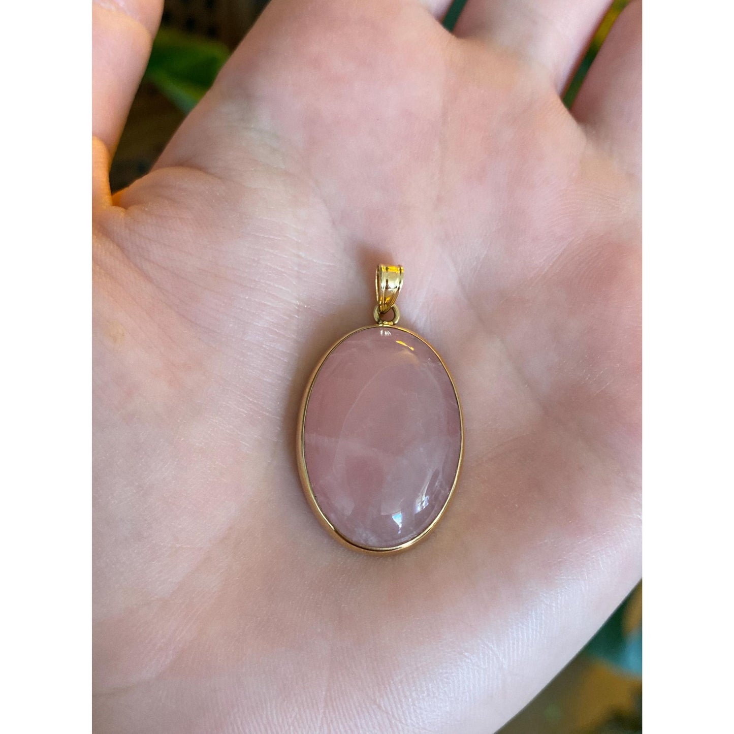 Vintage Solid 14k Yellow Gold Rose Quartz Charm