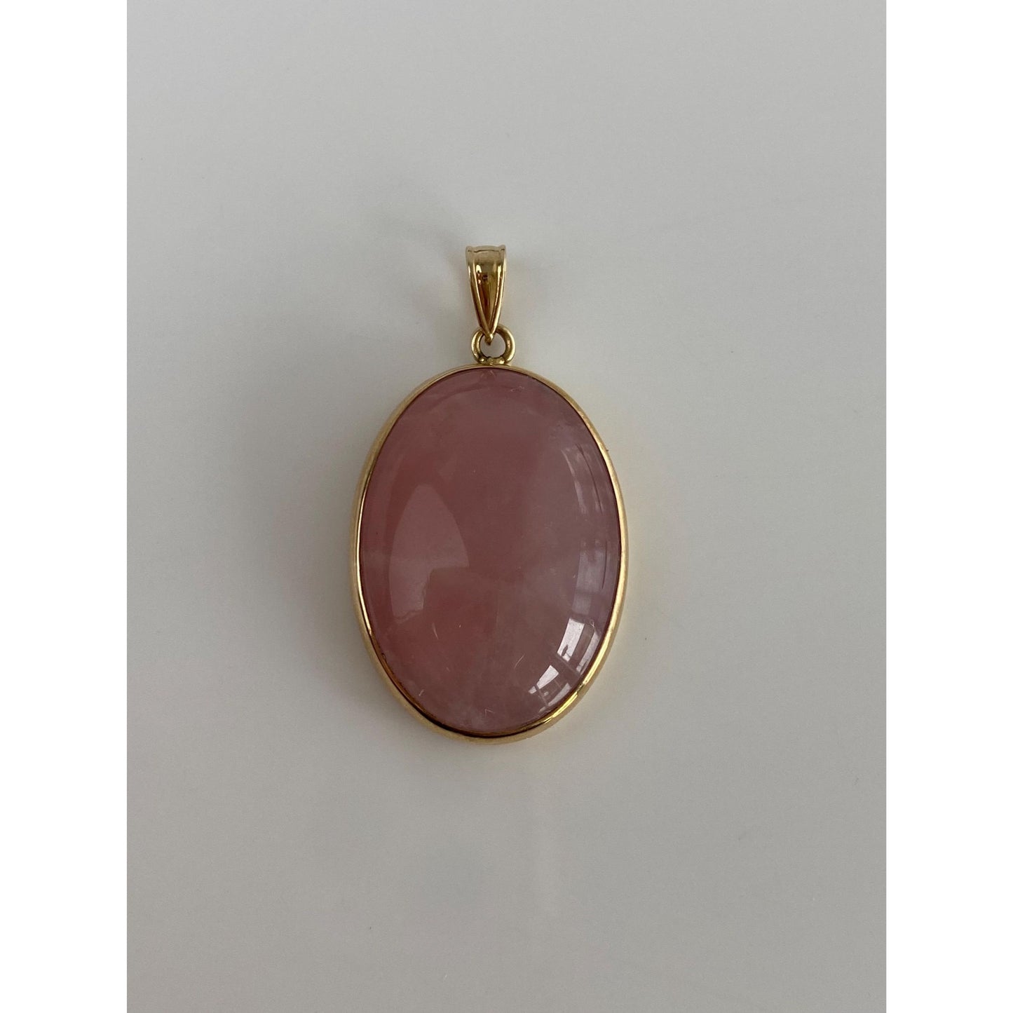 Vintage Solid 14k Yellow Gold Rose Quartz Charm
