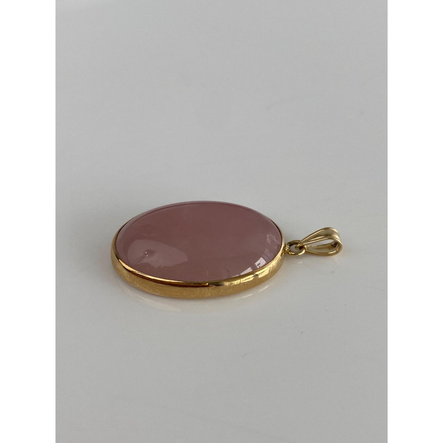 Vintage Solid 14k Yellow Gold Rose Quartz Charm