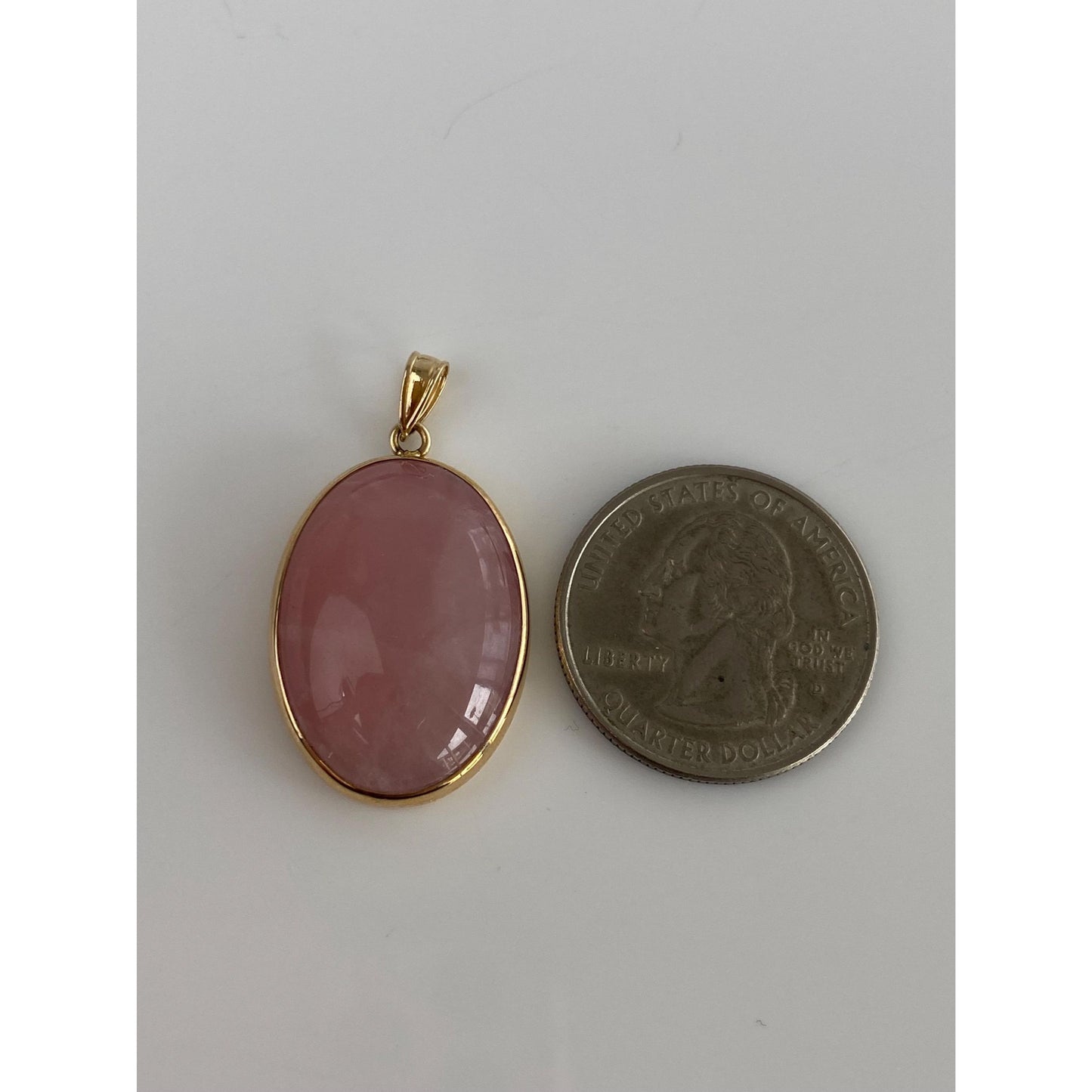 Vintage Solid 14k Yellow Gold Rose Quartz Charm