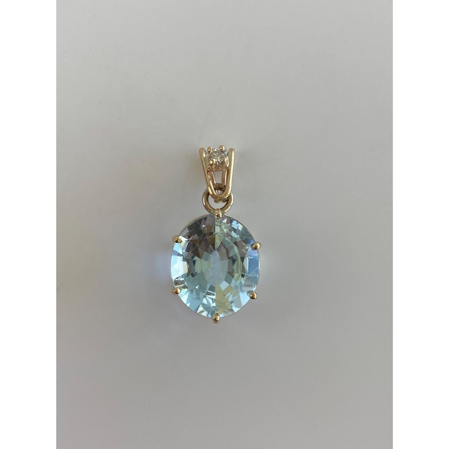 Vintage Solid 10k Yellow Gold Diamond Topaz Charm