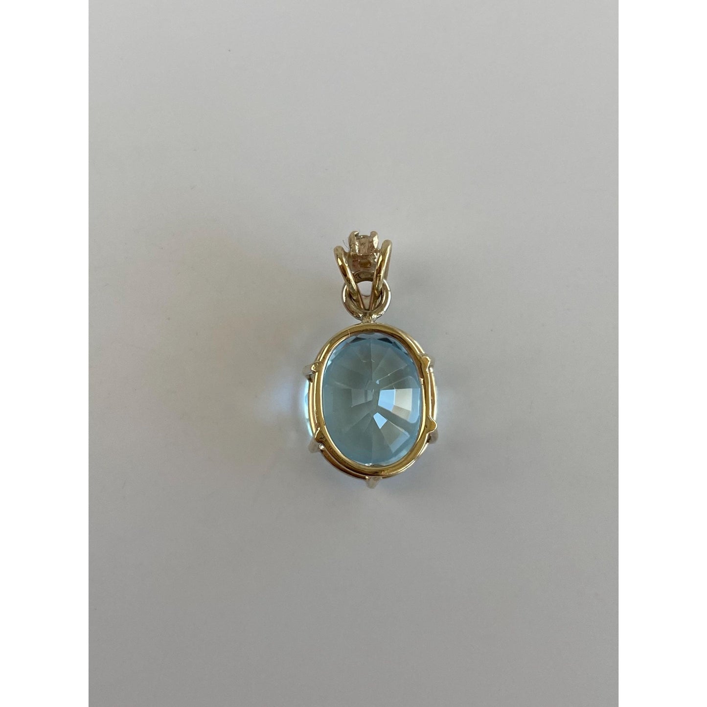 Vintage Solid 10k Yellow Gold Diamond Topaz Charm