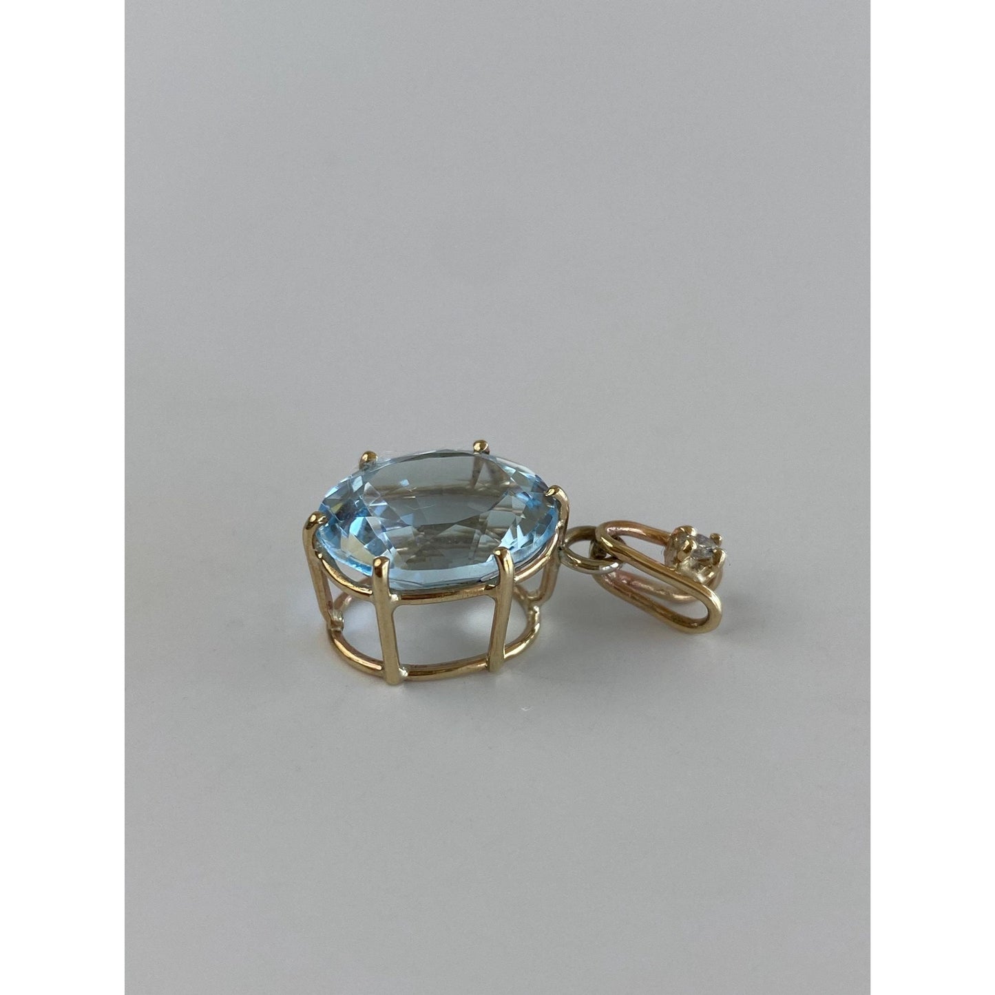 Vintage Solid 10k Yellow Gold Diamond Topaz Charm
