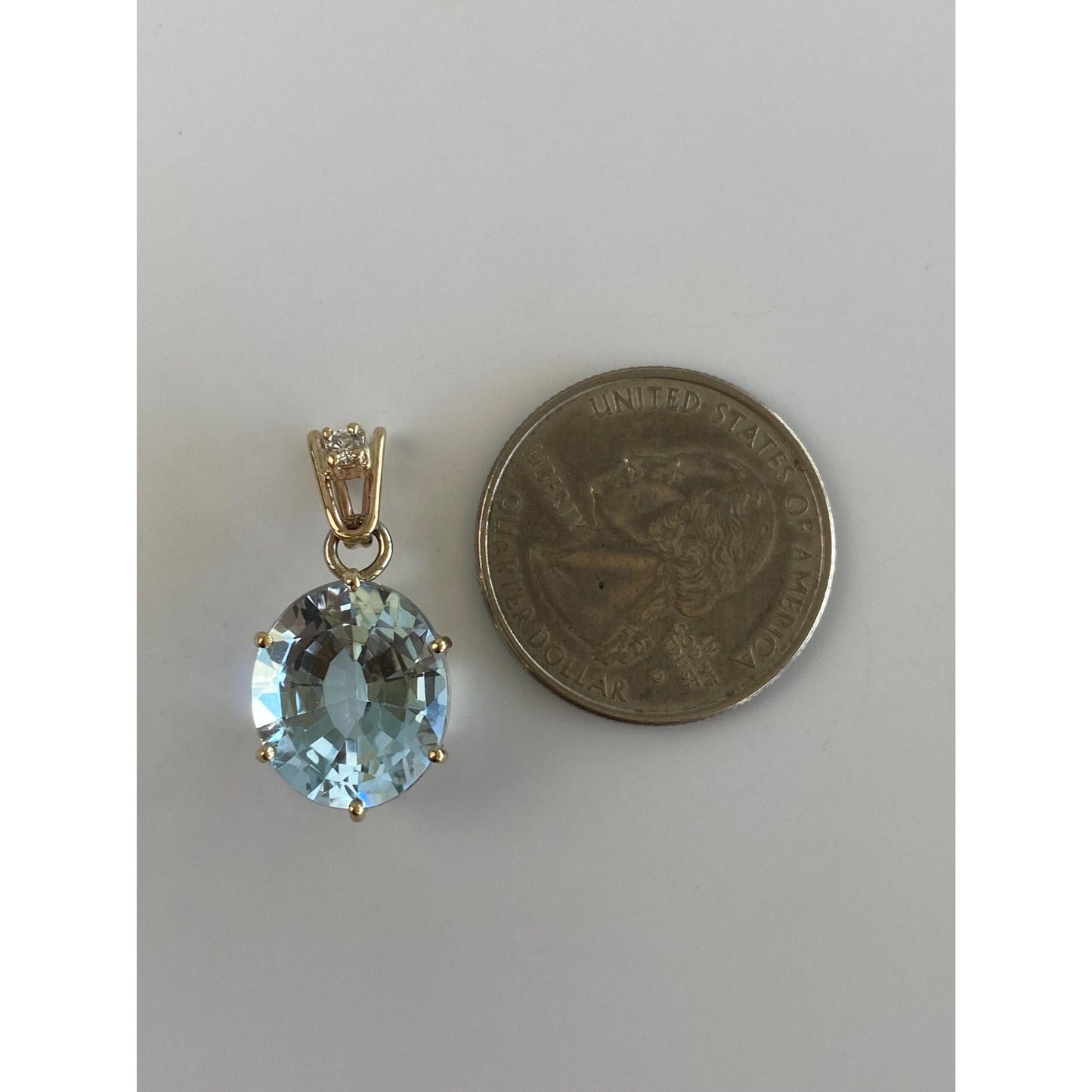 Vintage Solid 10k Yellow Gold Diamond Topaz Charm