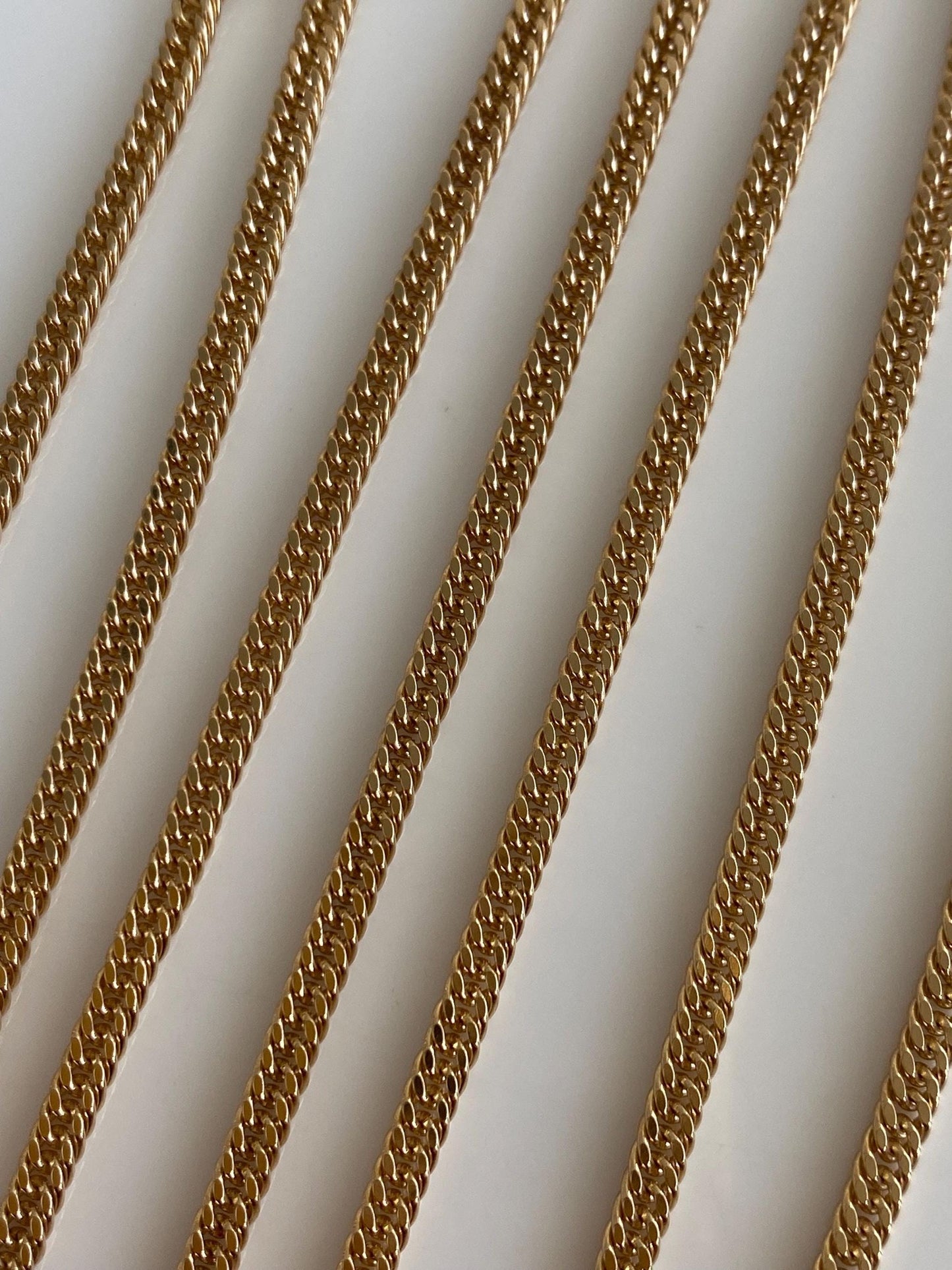 Vintage Solid 10k Yellow Gold Long Fancy Curb Chain Necklace - 26 inches