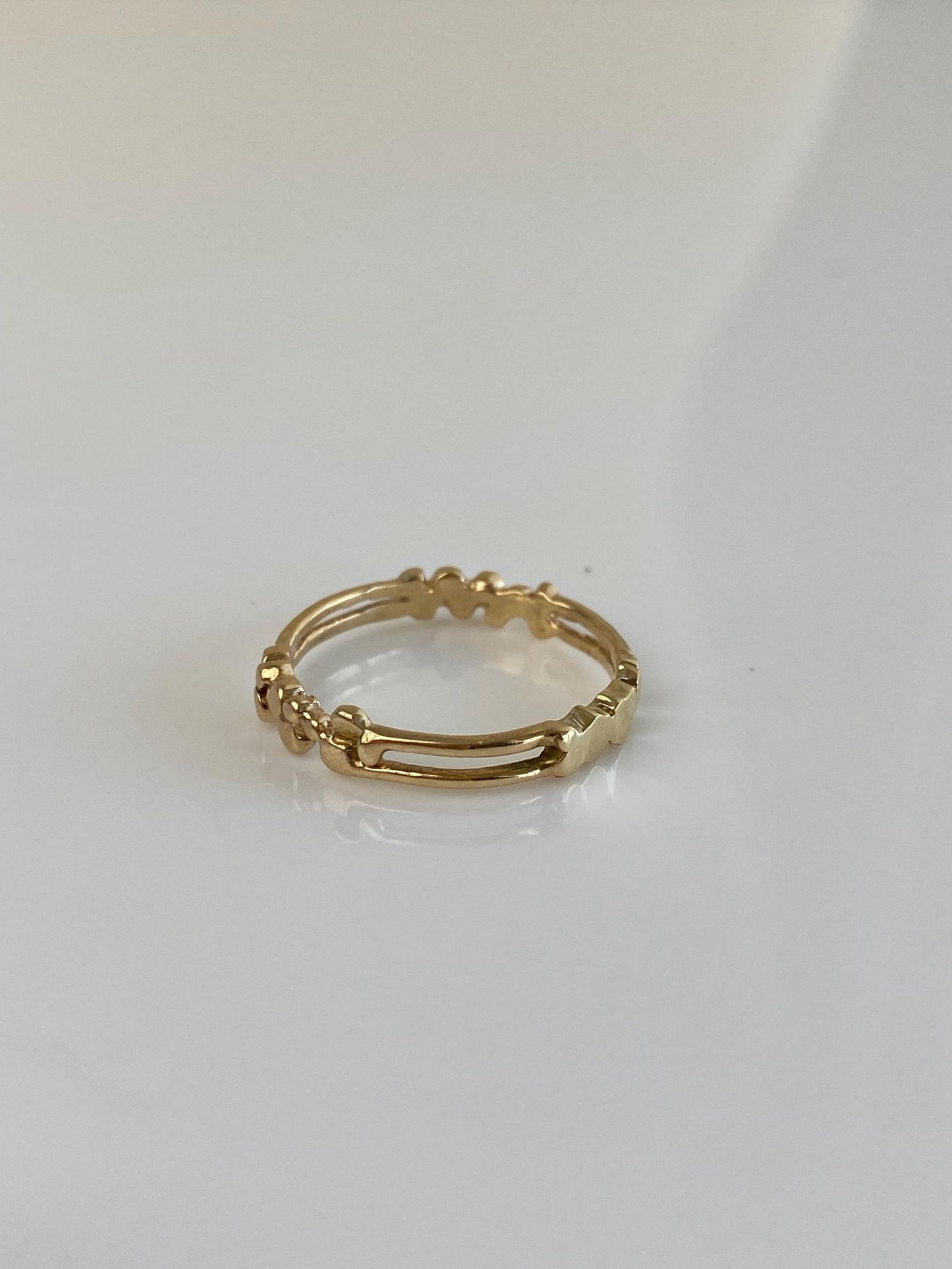 Vintage Solid 14k Yellow Gold Nugget Design Ring - Size 6.5
