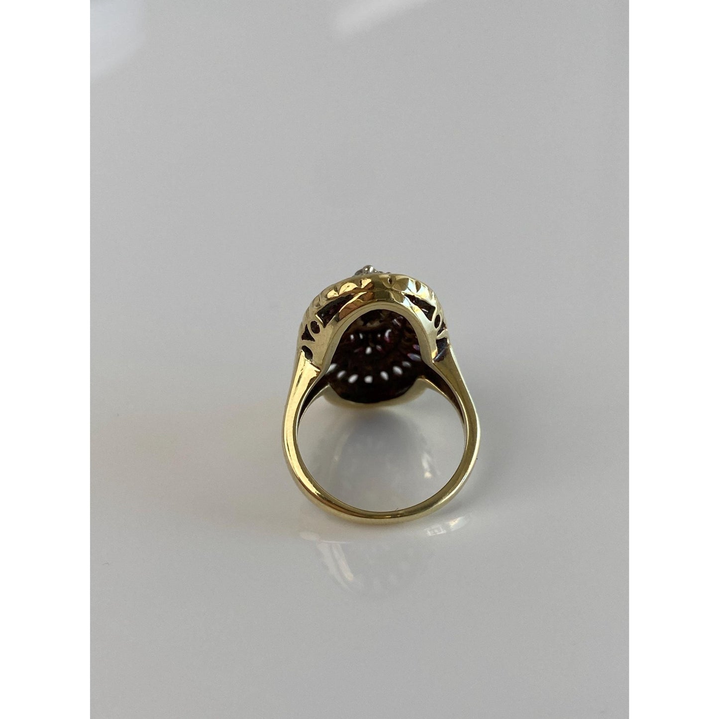 Vintage Solid 14k White & Yellow Gold Diamond Ring - Size 2.75