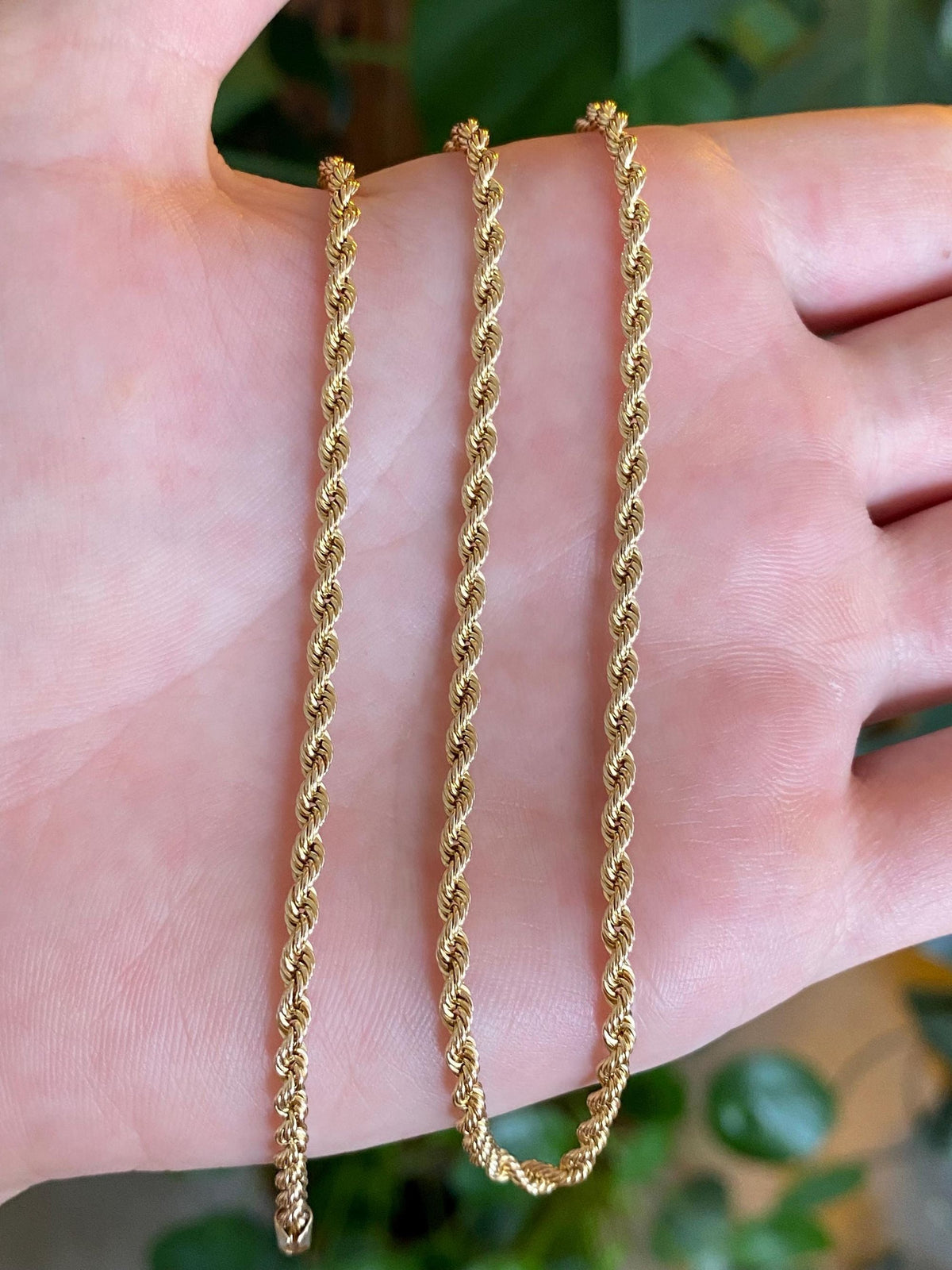 Vintage 10k Yellow Gold Rope Chain Necklace - 20.25 inches