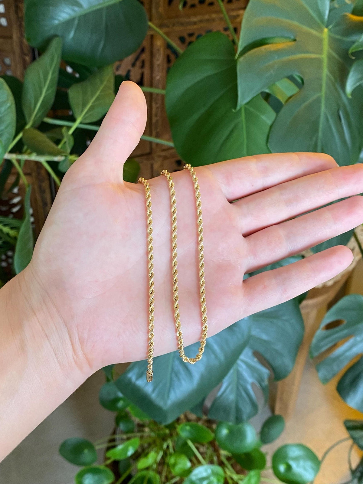 Vintage 10k Yellow Gold Rope Chain Necklace - 20.25 inches