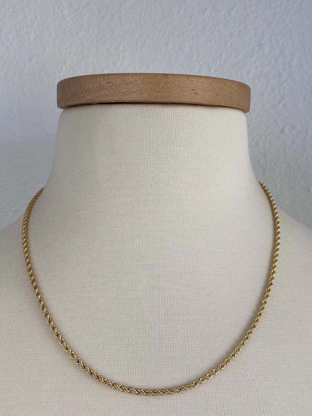 Vintage 10k Yellow Gold Rope Chain Necklace - 20.25 inches