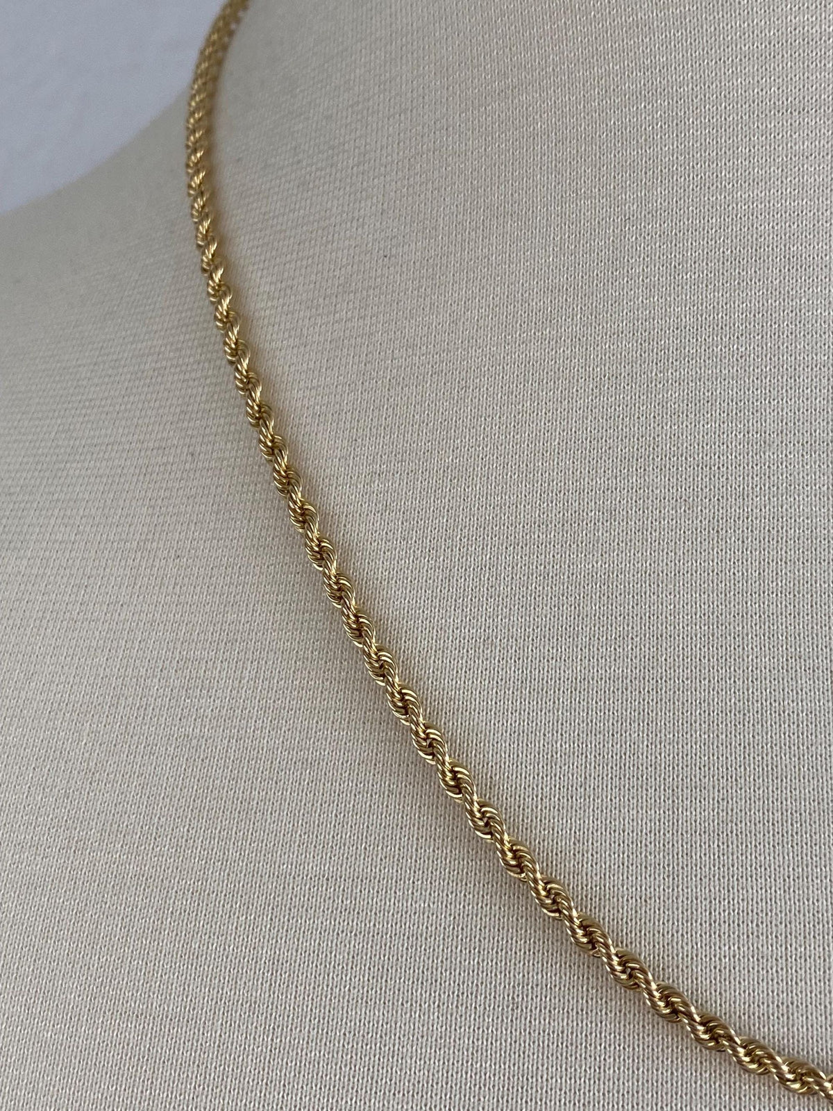 Vintage 10k Yellow Gold Rope Chain Necklace - 20.25 inches