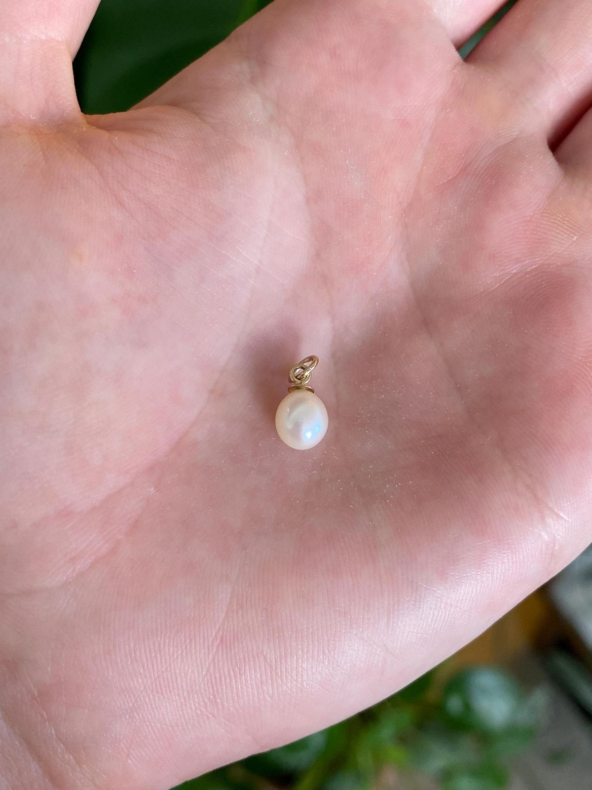 Vintage Solid 14k Yellow Gold Pearl Charm