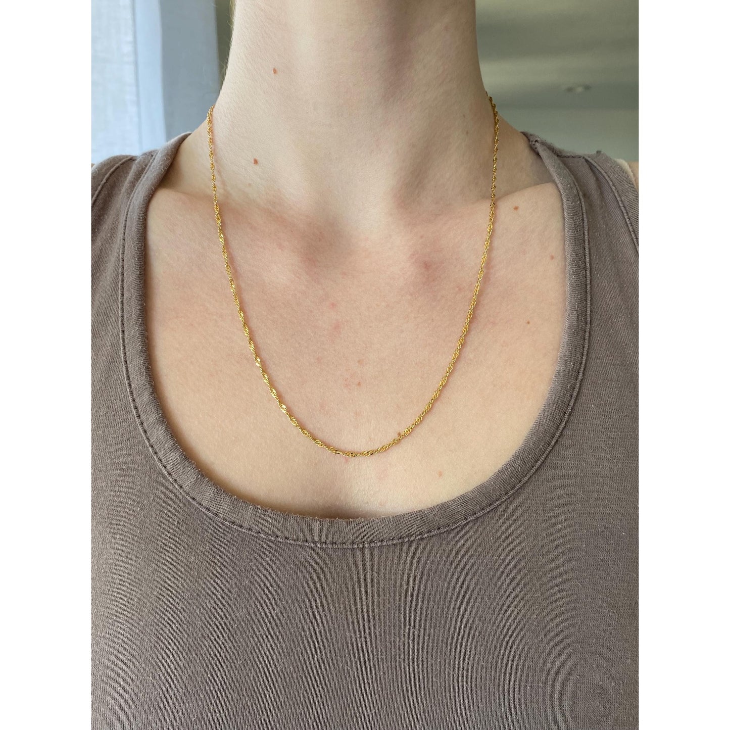 Vintage Solid 14k Yellow Gold Twist Chain Necklace - 20.75 inches