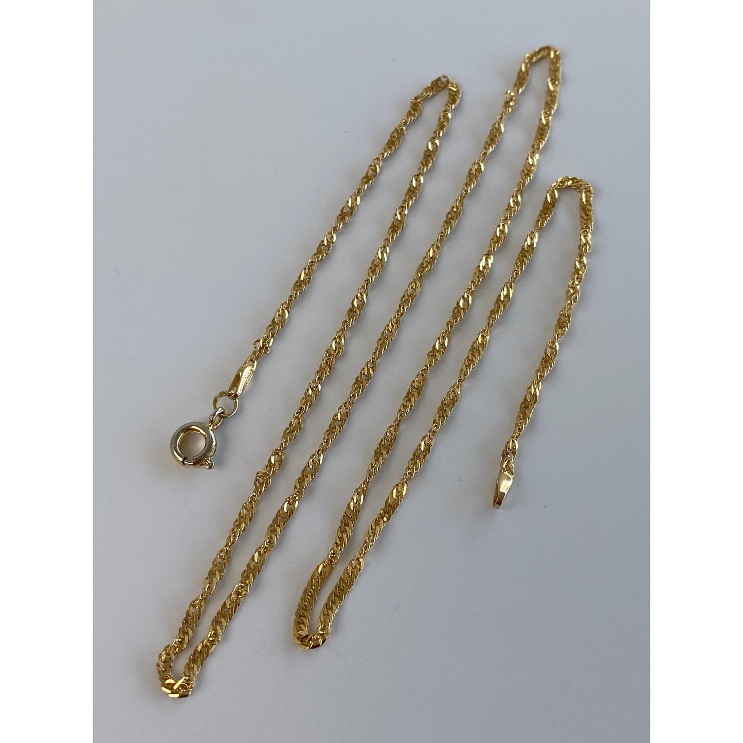 Vintage Solid 14k Yellow Gold Twist Chain Necklace - 20.75 inches