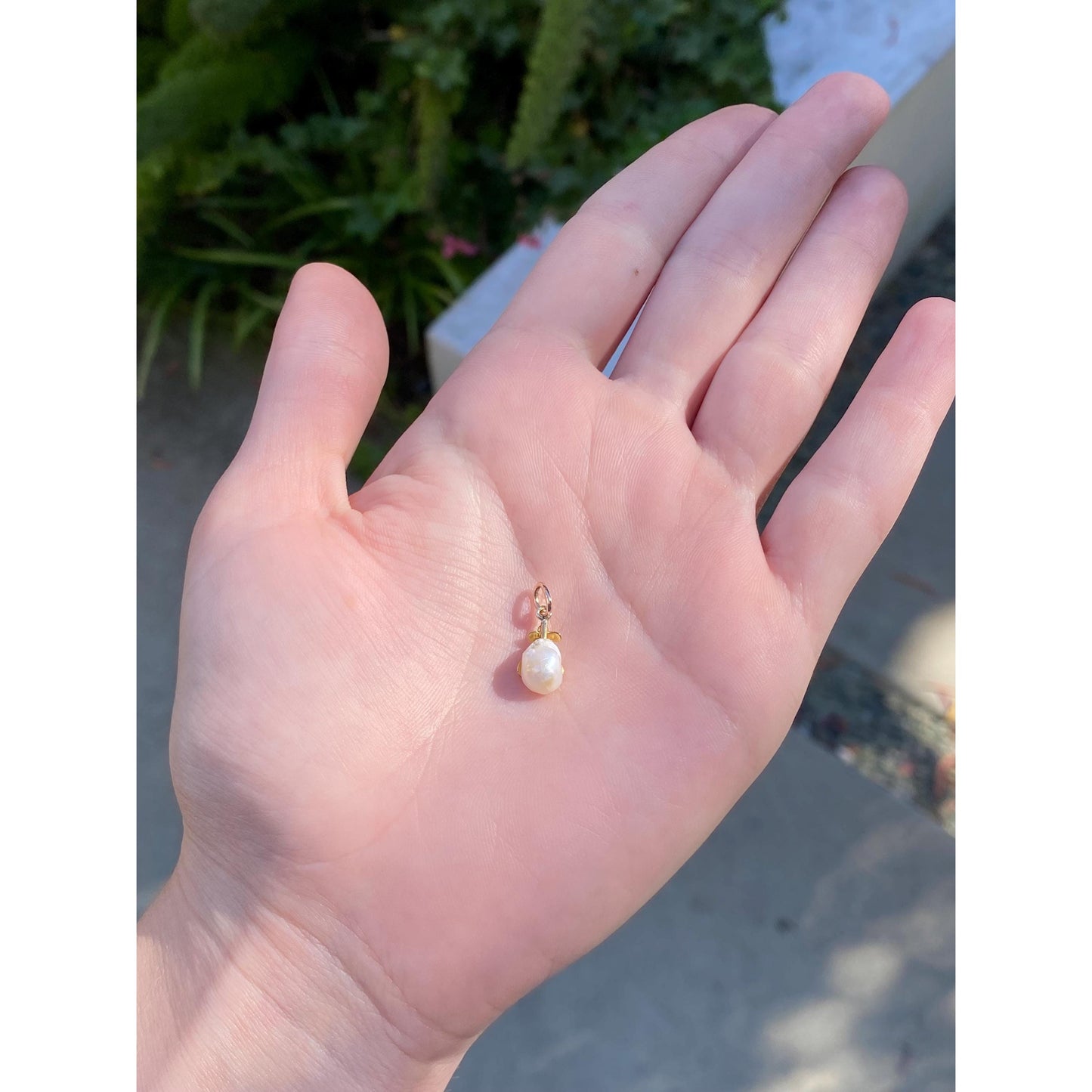 Vintage Solid 14k Yellow Gold Pearl Stick Pin Conversion Charm