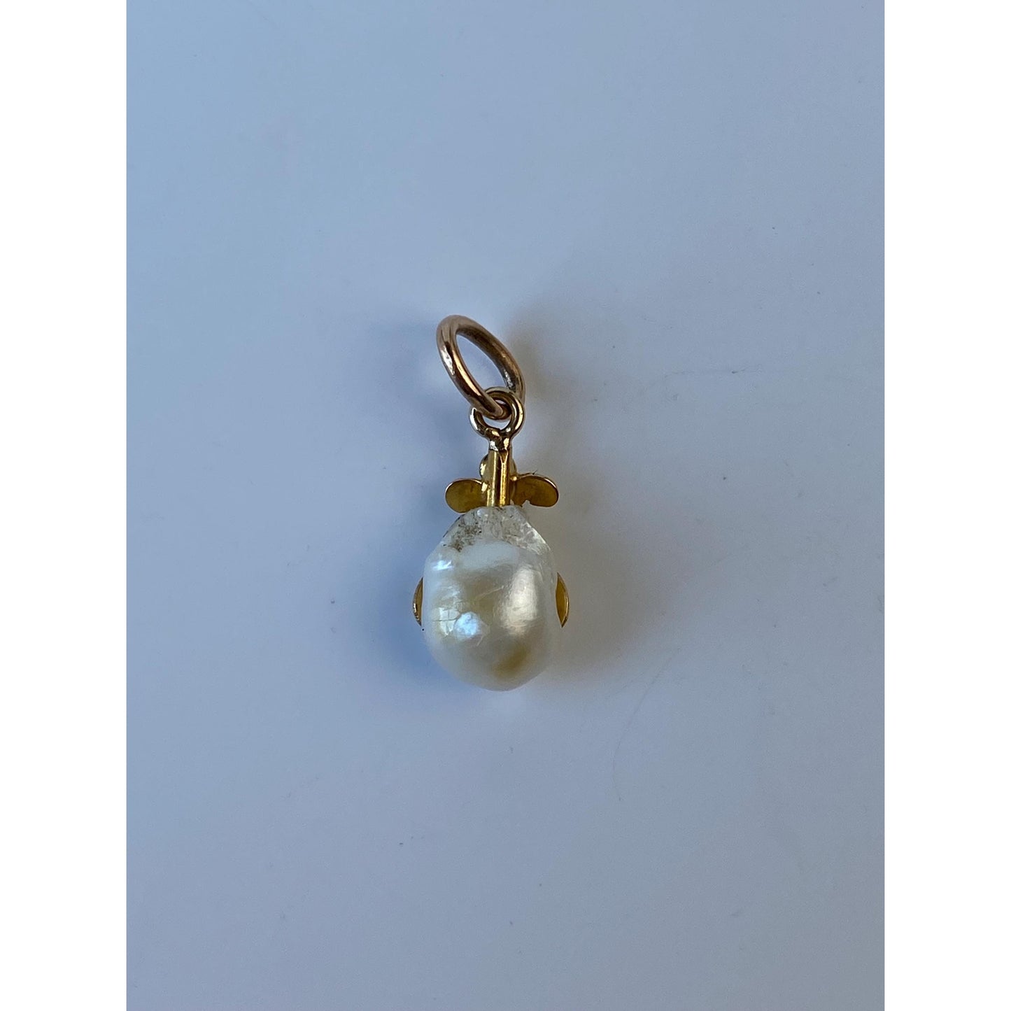 Vintage Solid 14k Yellow Gold Pearl Stick Pin Conversion Charm