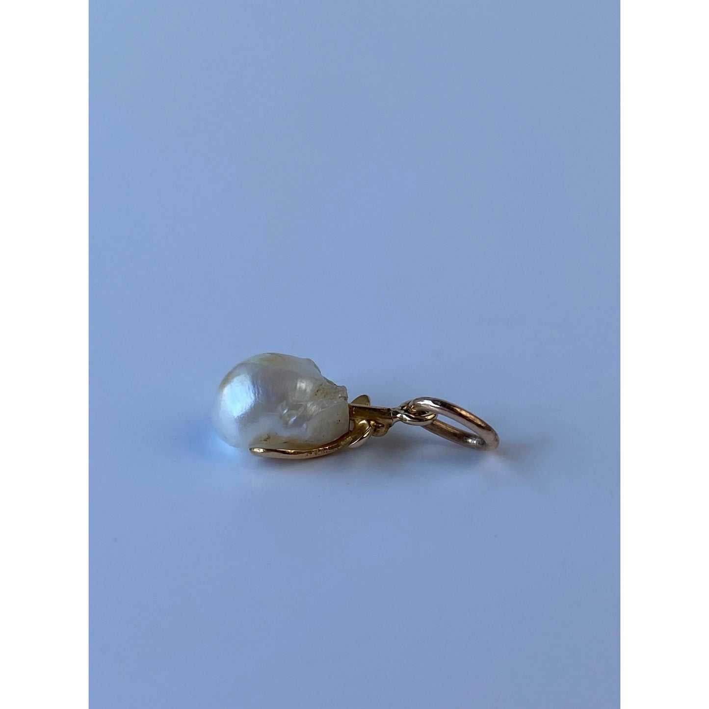 Vintage Solid 14k Yellow Gold Pearl Stick Pin Conversion Charm