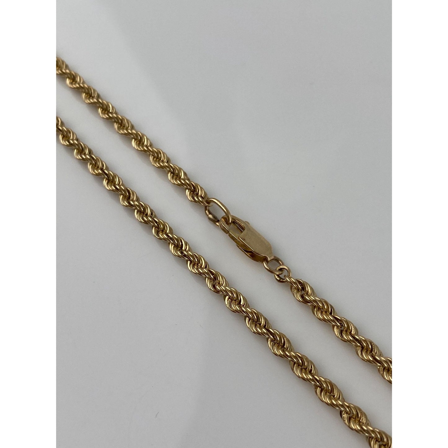 Vintage Solid 14k Yellow Gold Rope Chain Necklace - 18.25 inches