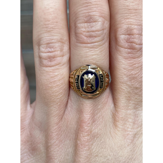 Vintage Solid 10k Yellow Gold 1950 Class Ring - Size 6.25
