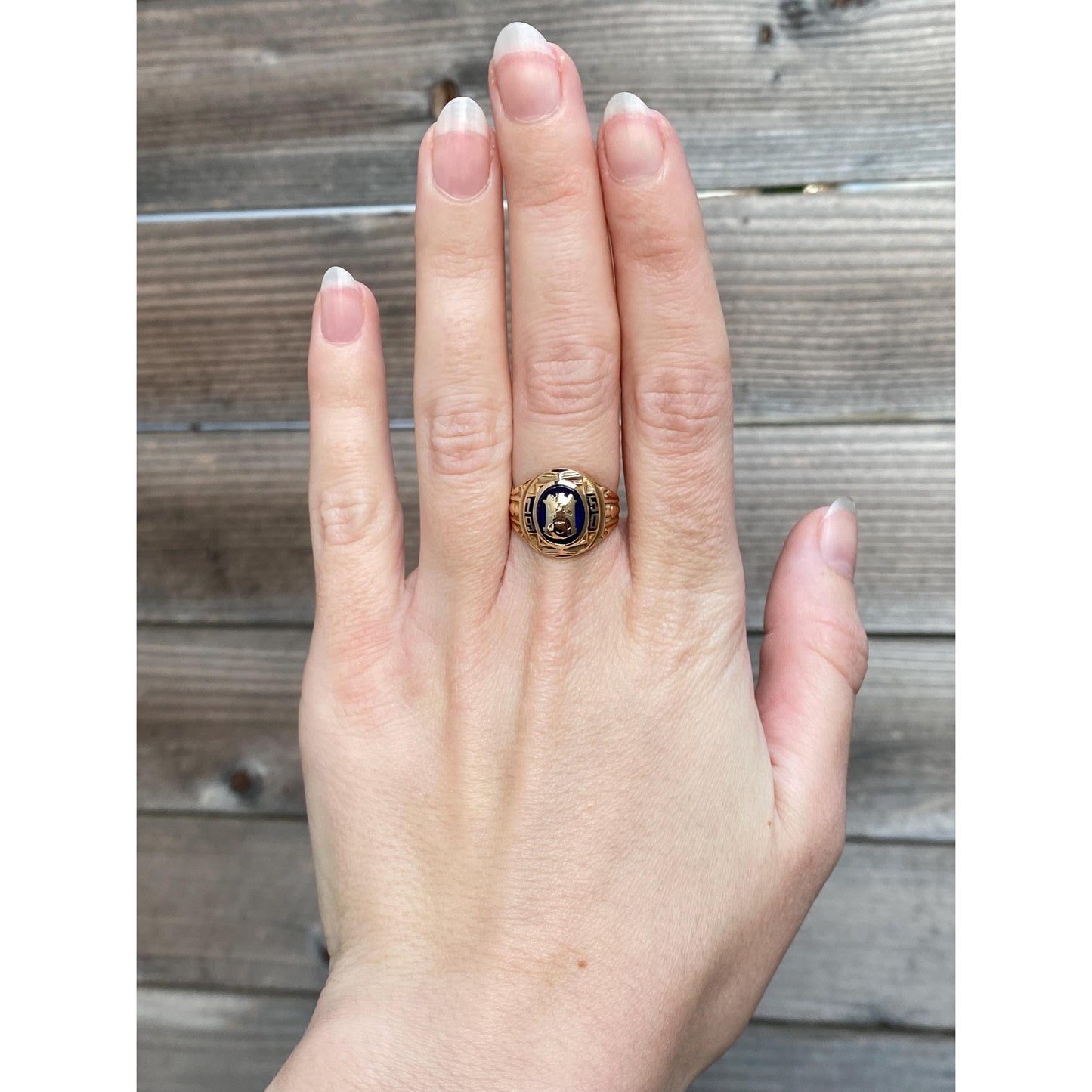 Vintage Solid 10k Yellow Gold 1950 Class Ring - Size 6.25