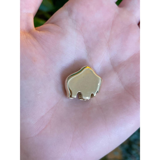 Vintage Solid 14k Yellow Gold Buffalo Slide Charm