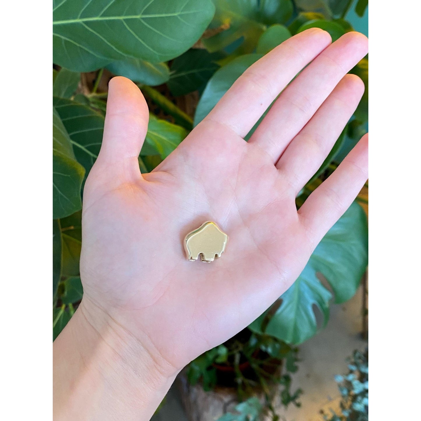 Vintage Solid 14k Yellow Gold Buffalo Slide Charm