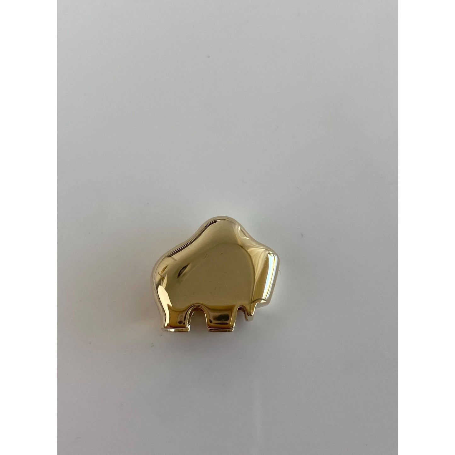 Vintage Solid 14k Yellow Gold Buffalo Slide Charm