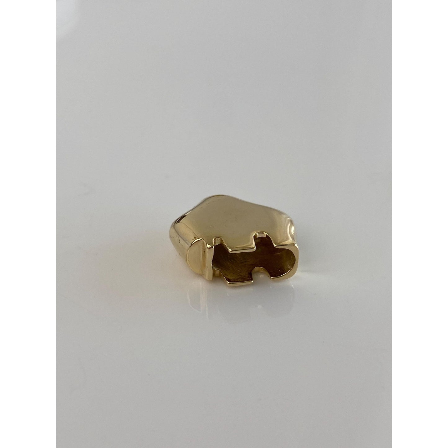 Vintage Solid 14k Yellow Gold Buffalo Slide Charm