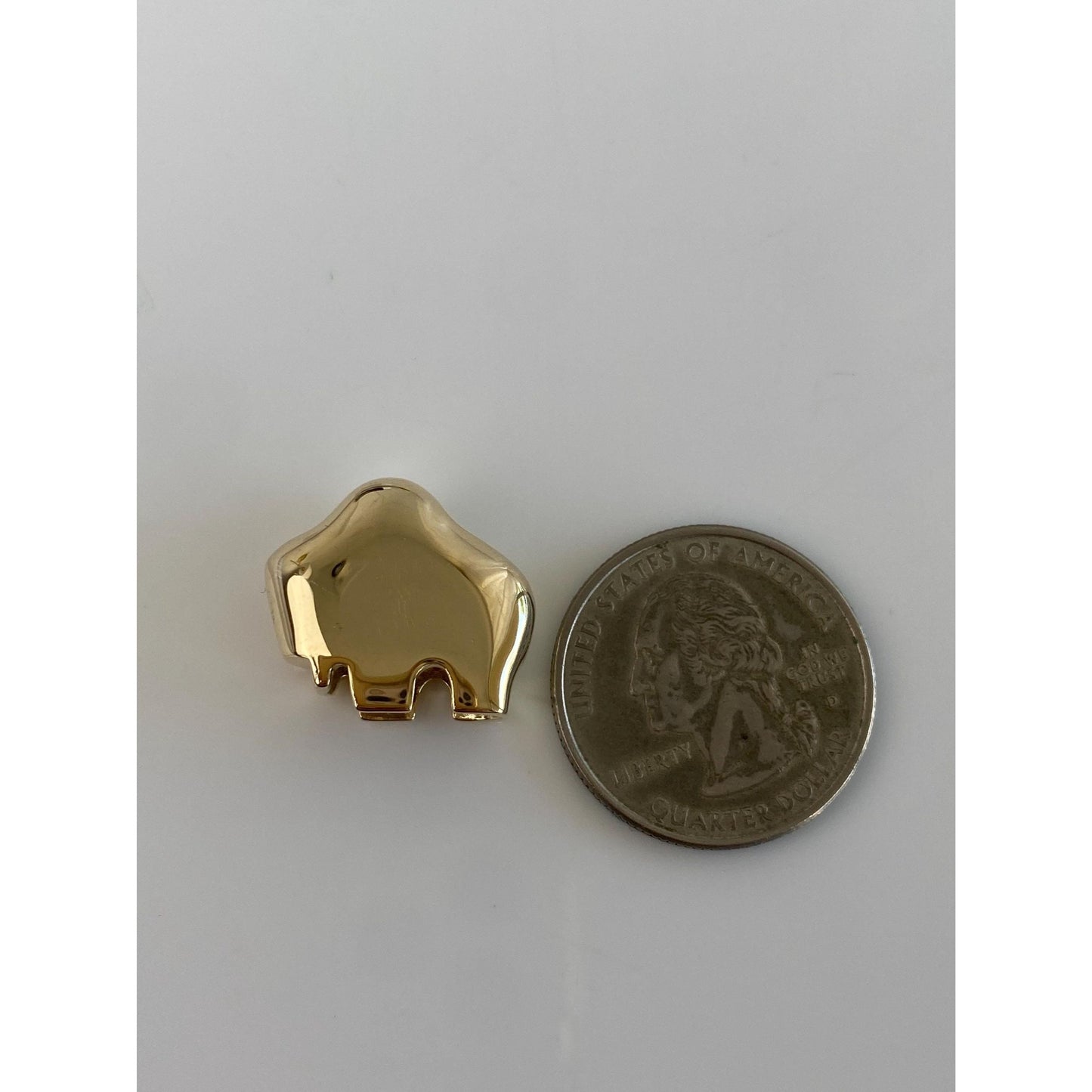 Vintage Solid 14k Yellow Gold Buffalo Slide Charm