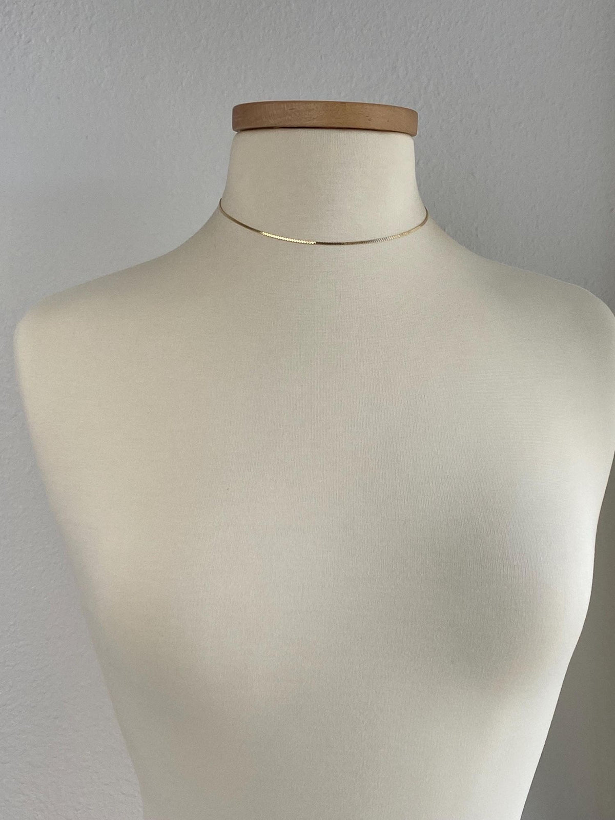 Vintage Solid 14k Yellow Gold Serpentine Chain Necklace - 15.25 inches