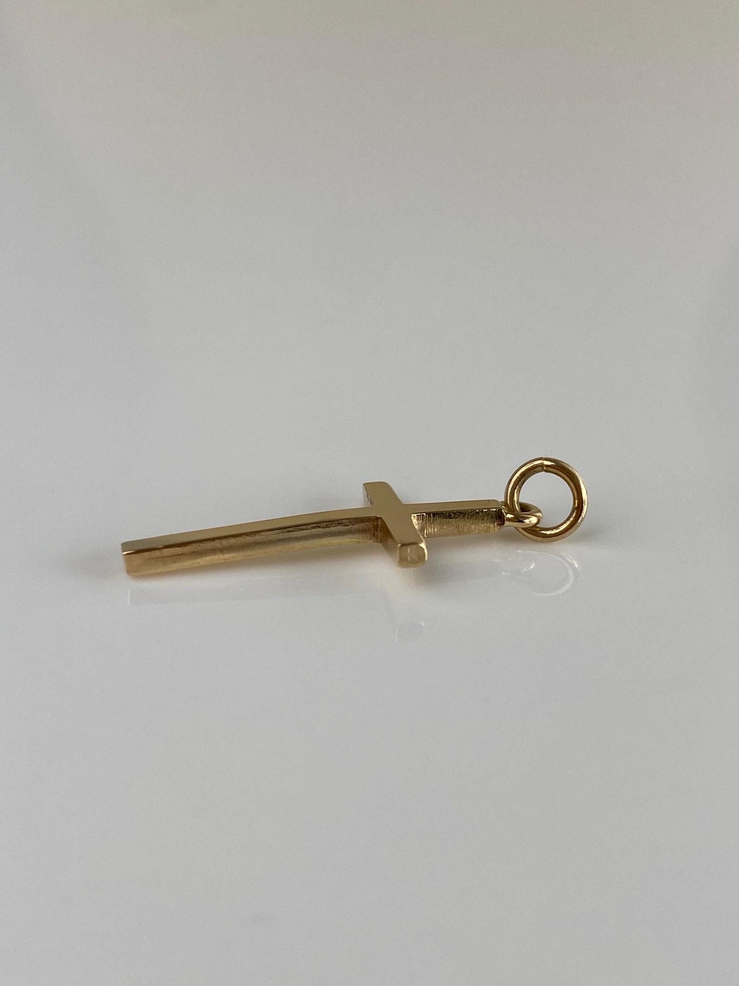 Vintage Solid 14k Yellow Gold Cross Charm