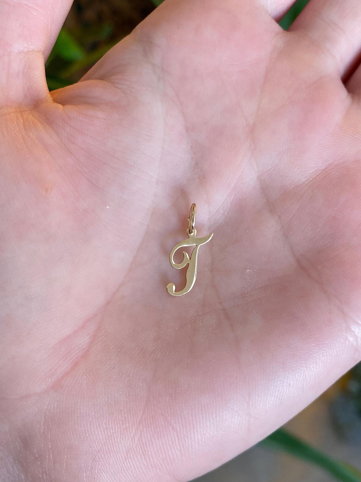 Vintage Solid 14k Yellow Gold Initial 'T' Charm
