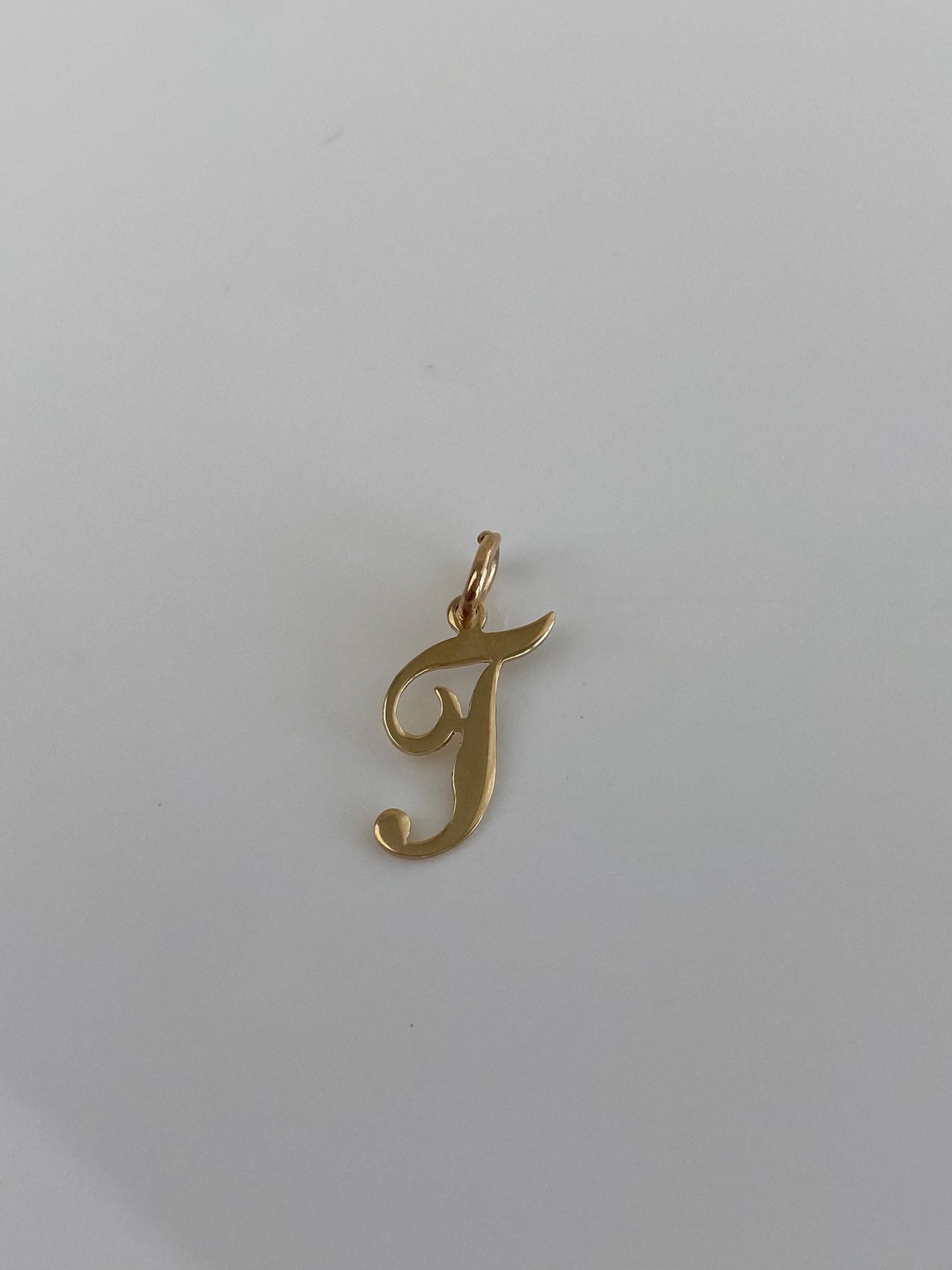 Vintage Solid 14k Yellow Gold Initial 'T' Charm
