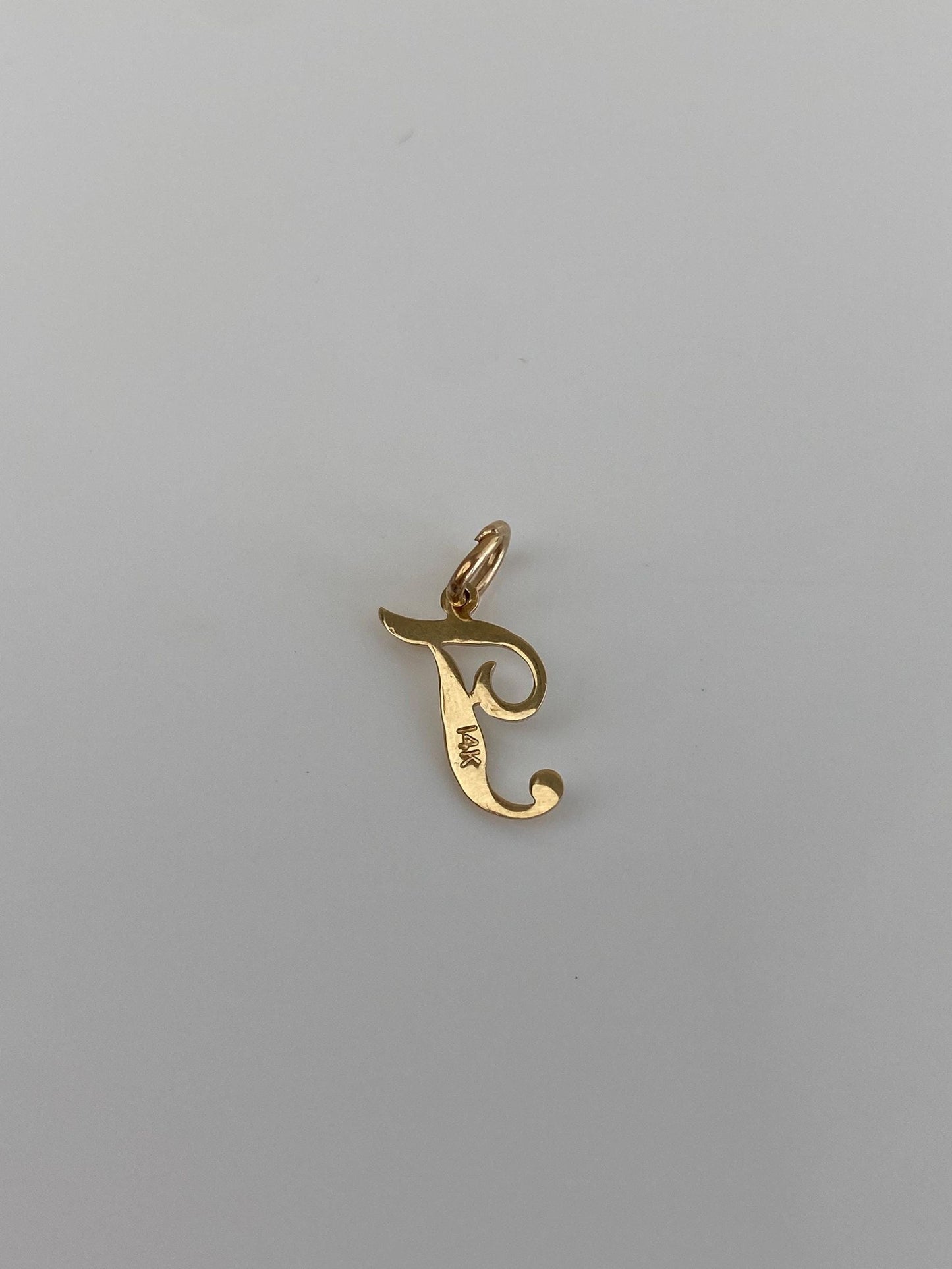 Vintage Solid 14k Yellow Gold Initial 'T' Charm