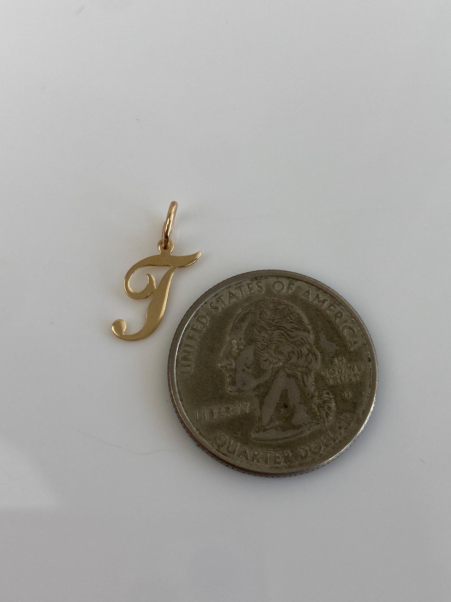 Vintage Solid 14k Yellow Gold Initial 'T' Charm