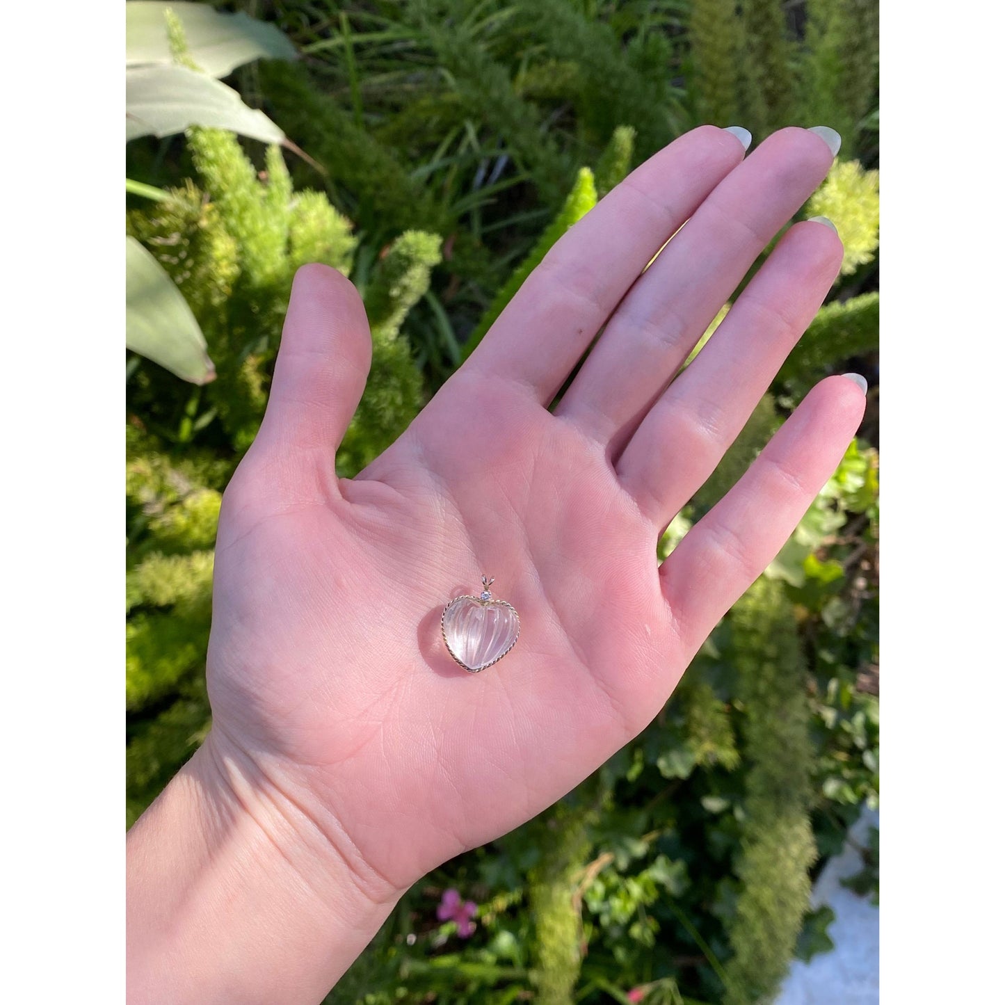 Solid 14k Yellow Gold Clear Spinel Clear Sapphire Heart Charm