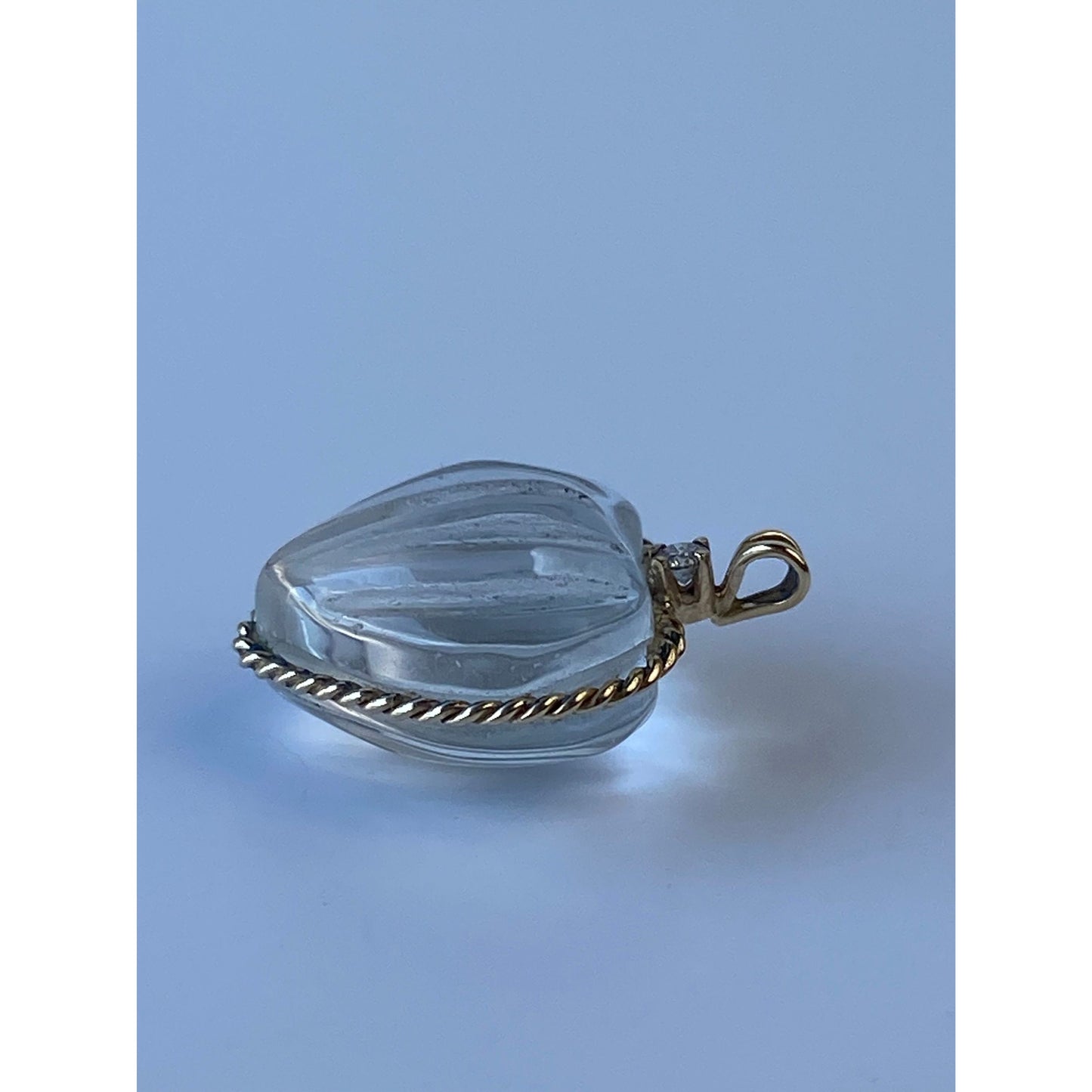 Solid 14k Yellow Gold Clear Spinel Clear Sapphire Heart Charm