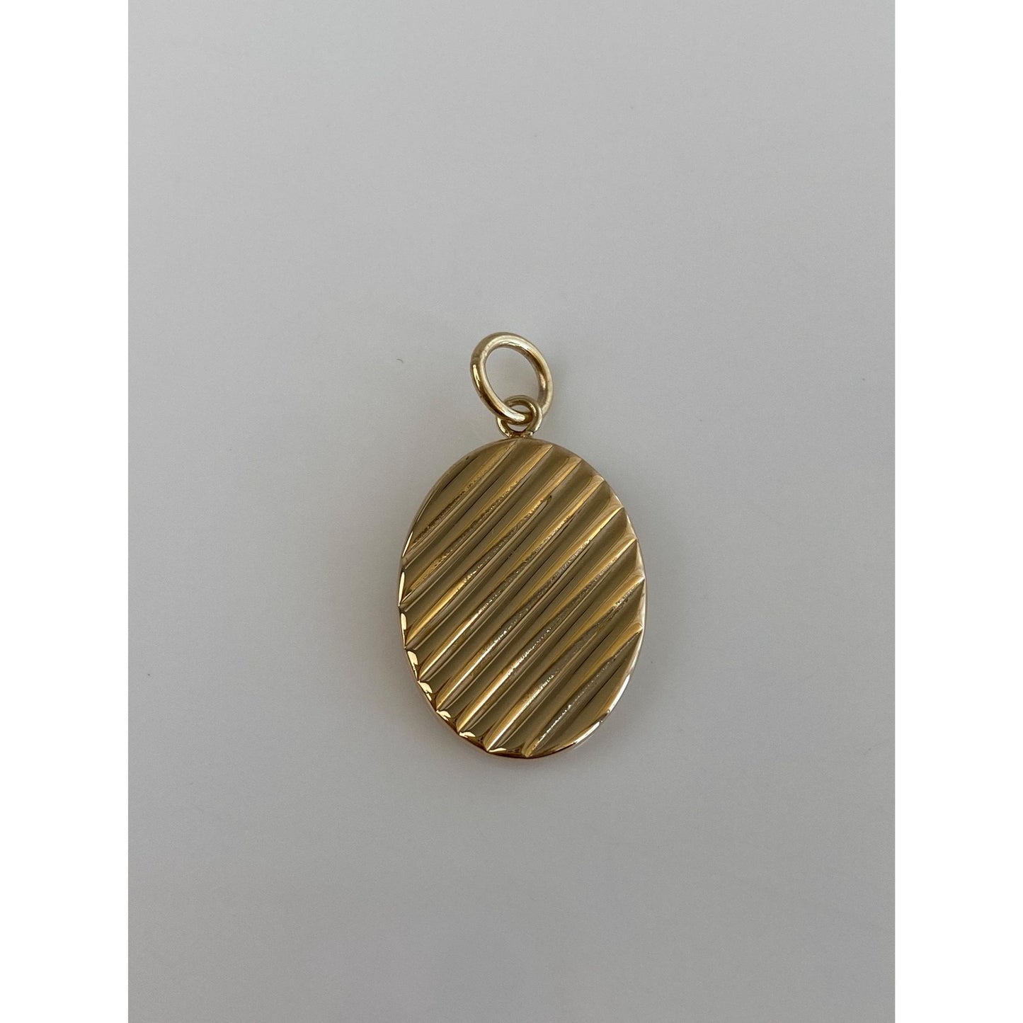 Vintage 14k Yellow Gold Lined Cufflink Conversion Charm