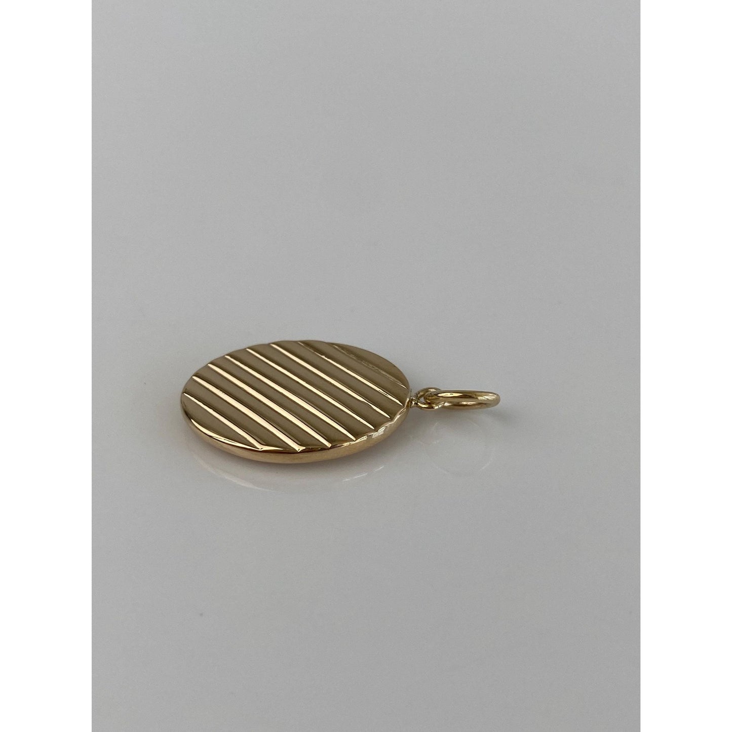 Vintage 14k Yellow Gold Lined Cufflink Conversion Charm