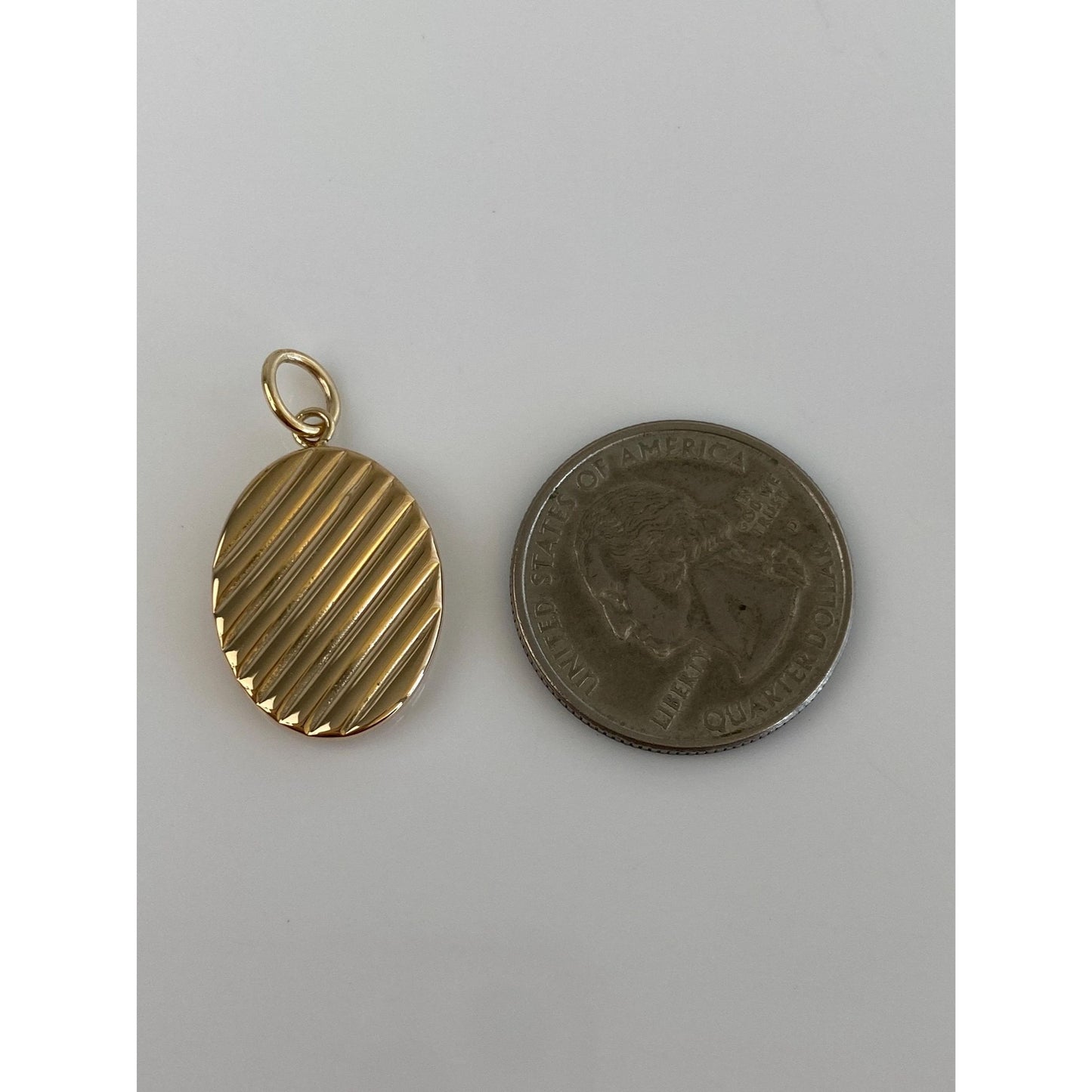 Vintage 14k Yellow Gold Lined Cufflink Conversion Charm