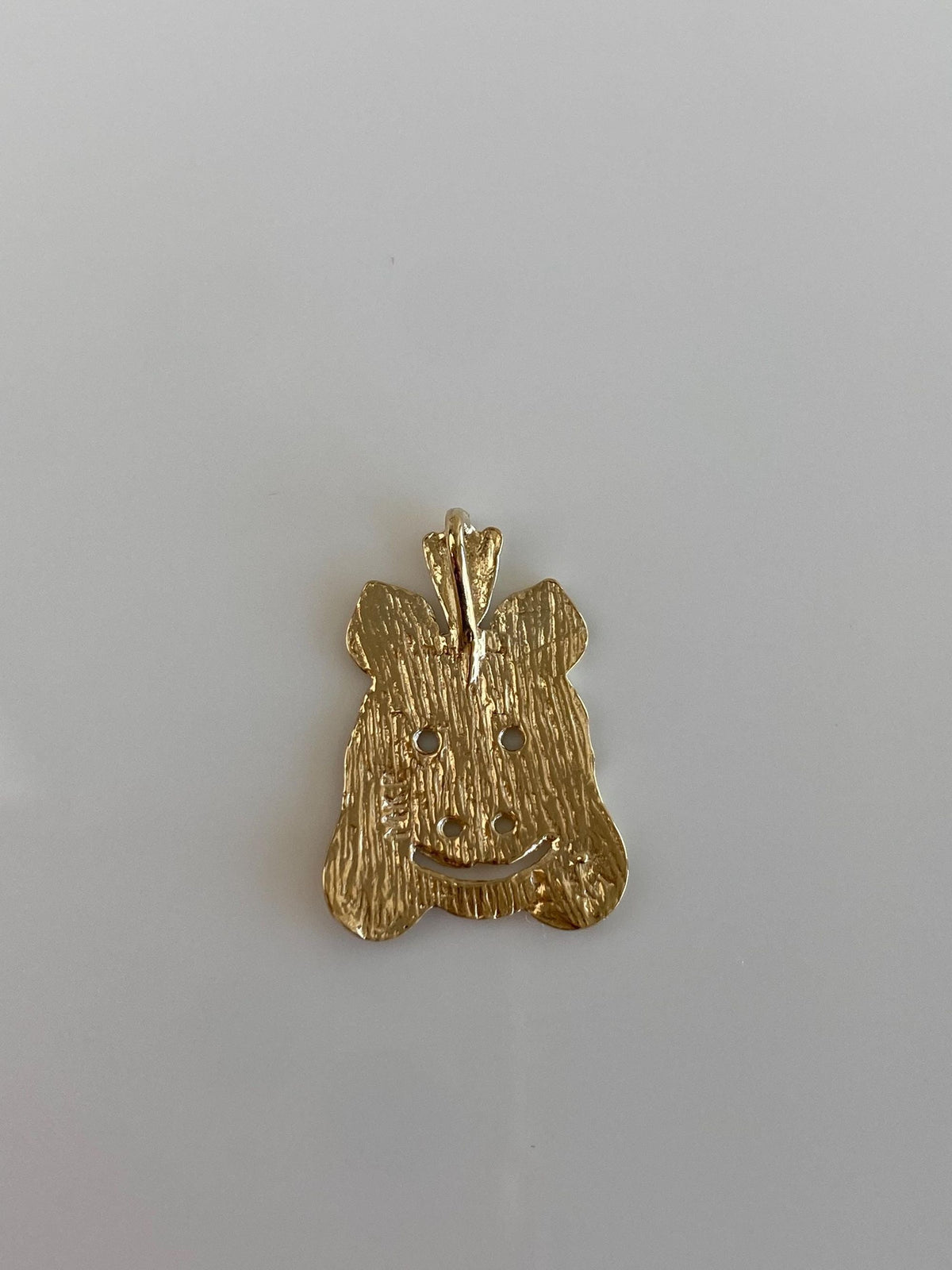 Vintage Solid 14k Yellow Gold Diamond Cut Piggy Face Charm