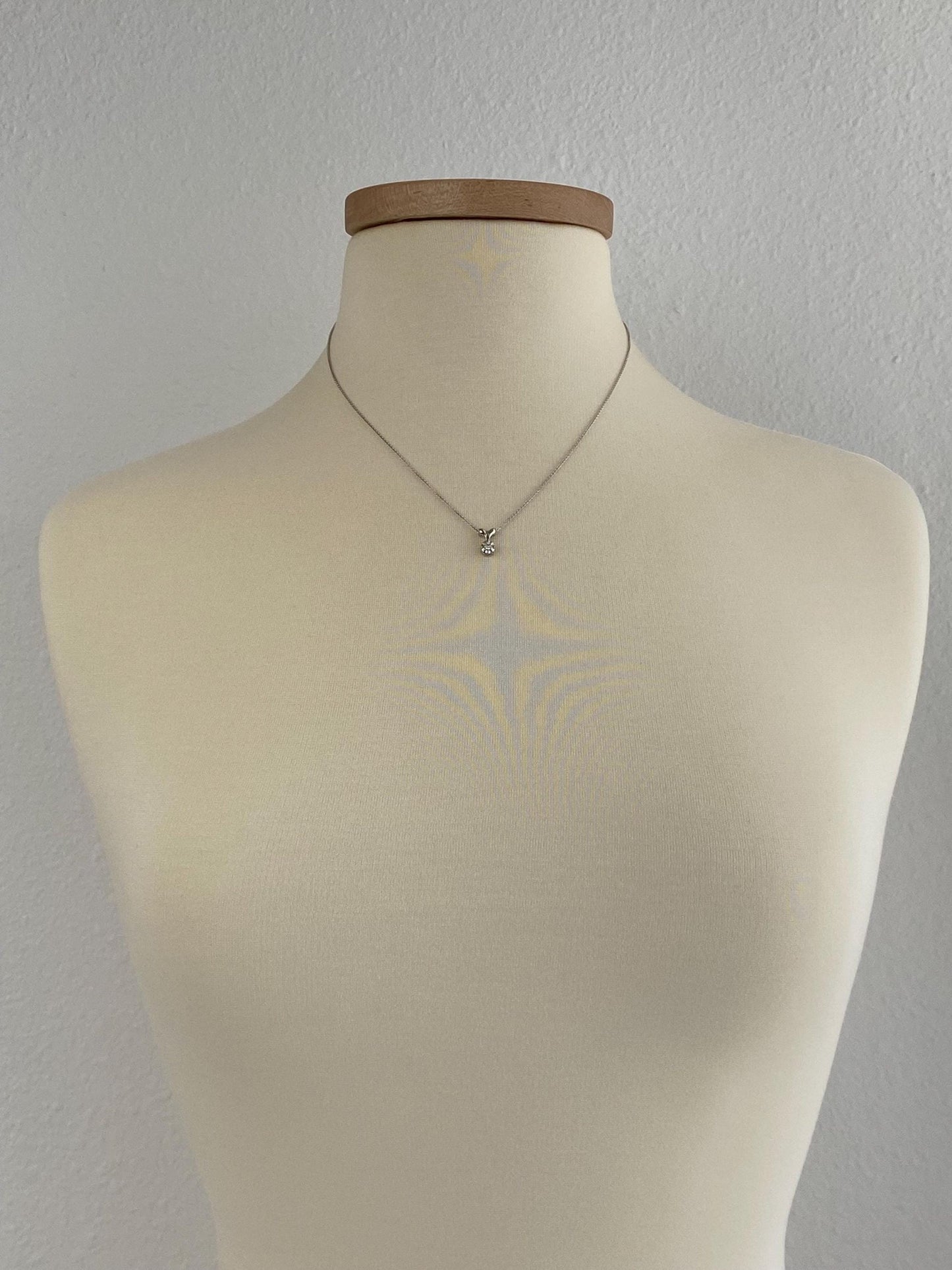 Vintage Solid 14k White Gold Diamond Charm Tight Rolo Chain Necklace - 18.25 inches
