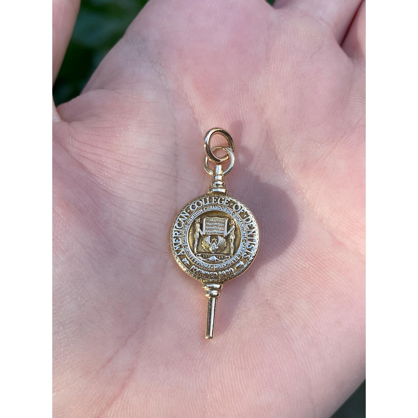 Vintage Solid 14k Yellow Gold American College of Dentists Key Charm
